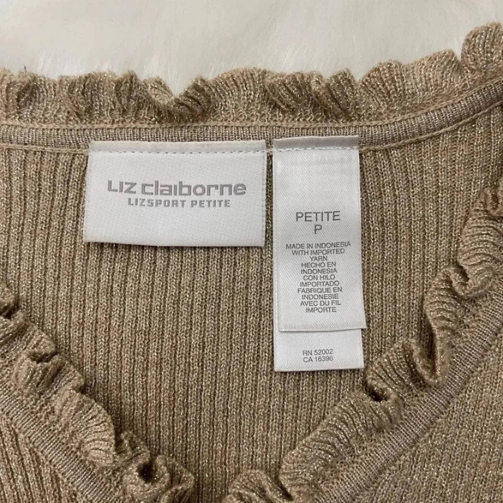 Vintage VTG Y2K Liz Claiborne Lizsport Petite Gold Shimmer Sweater Size S / US 4 / IT 40 - 8 Thumbnail