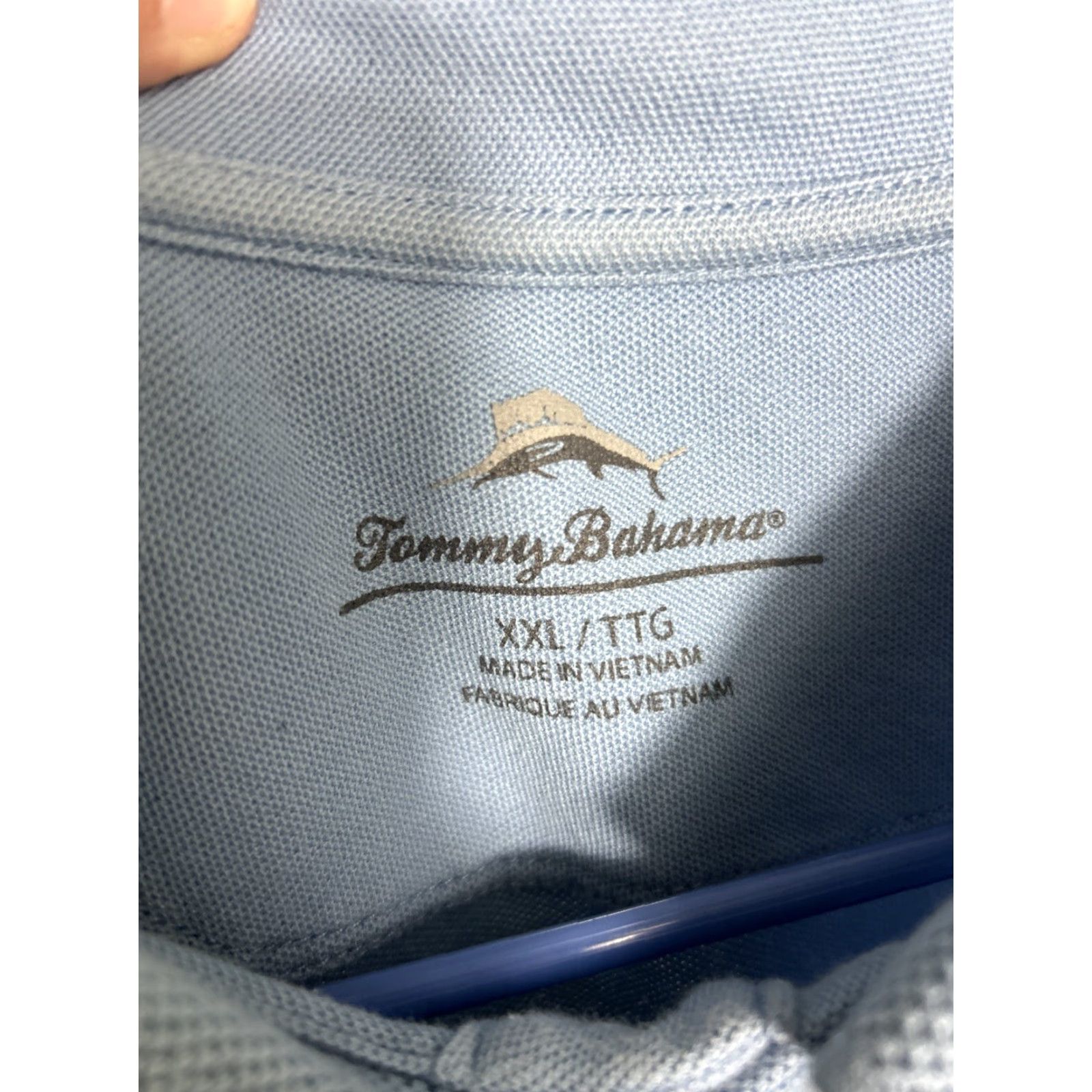 Tommy Bahama VINTAGE Tommy Bahama Polo Shirt Mens 2XL Short Sleeve Light Blue 100% Cotton Bahamas Mens Size US XXL / EU 58 / 5 - 7 Thumbnail