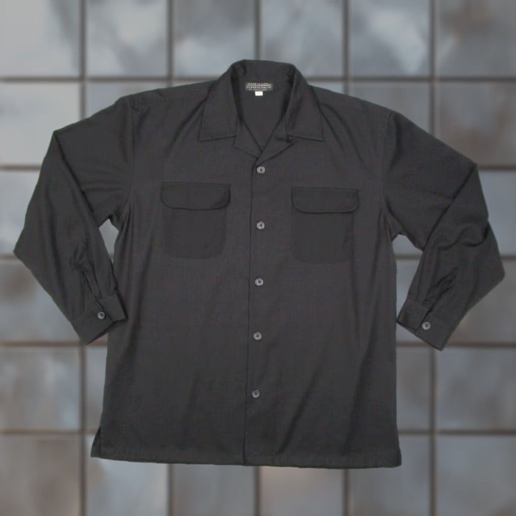 Vintage Alberto Celini Shirt Mens XL Black Button-Up Long Sleeve Heavyweight Size US XL / EU 56 / 4 - 1 Thumbnail
