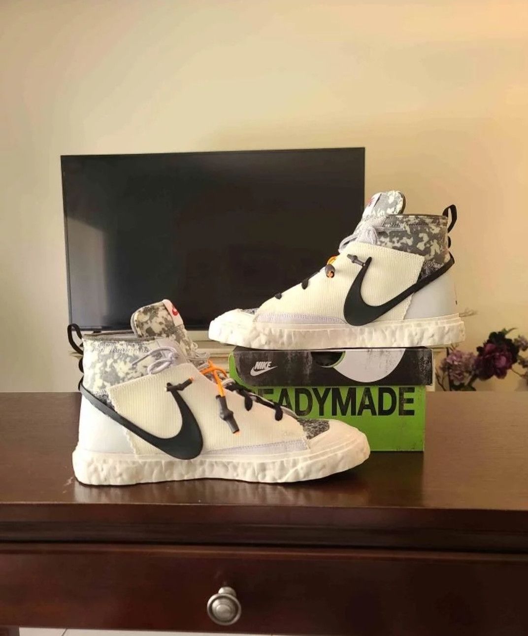 Nike × READYMADE READYMADE X Blazer Mid white Camo Size US 11.5 / EU 44-45 - 1 Thumbnail