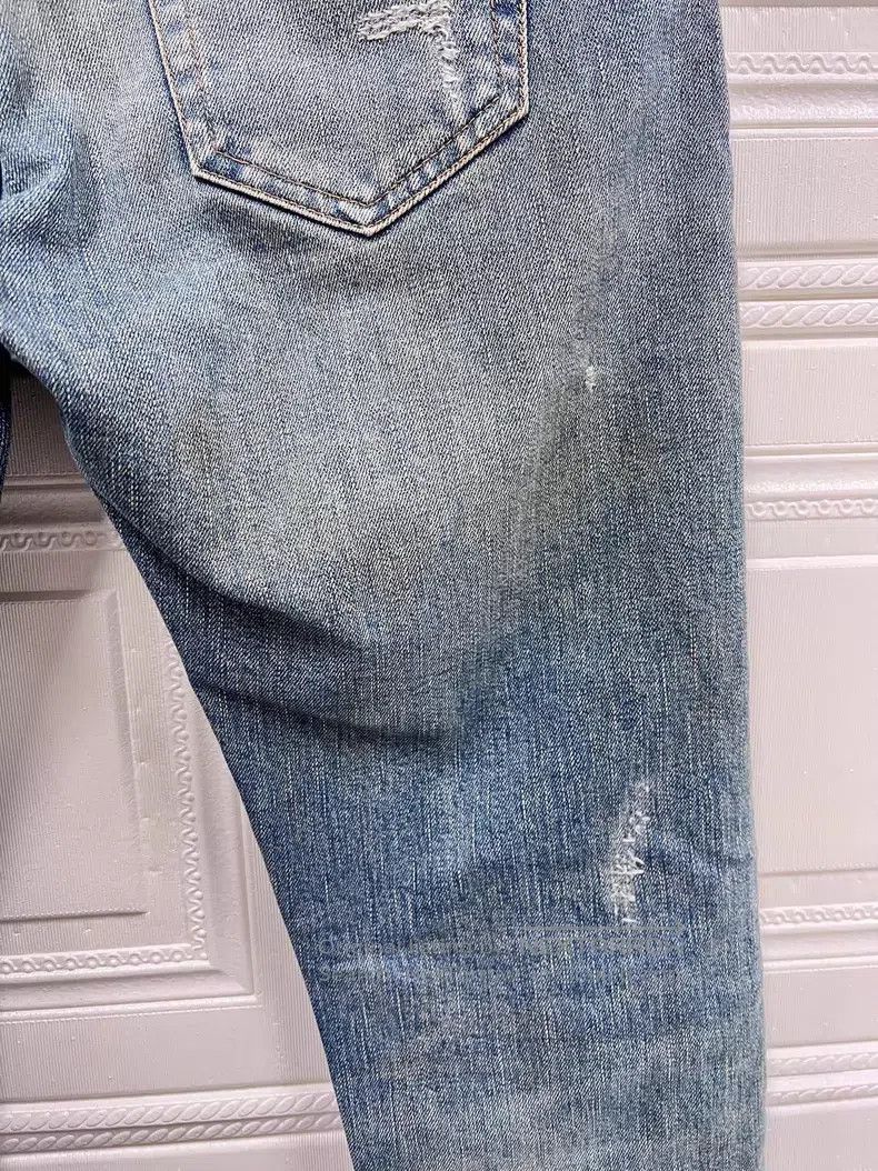 Saint Laurent Paris Saint Laurent Paris Blue Ripped Washed Denim Jeans i Size US 33 - 8 Thumbnail