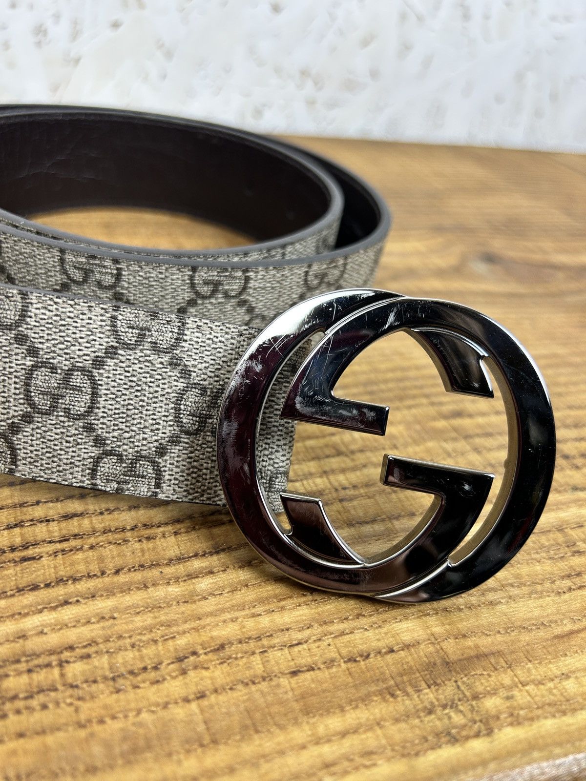 Gucci Gucci GG Web Interlocking G Leather Belt 114984 1766 90/36 Size ONE SIZE - 2 Thumbnail