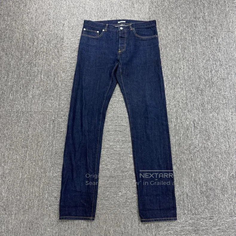 Dior Dior Dark Blue Denim Jeans with Leather Patch. Size US 31 - 1 Thumbnail