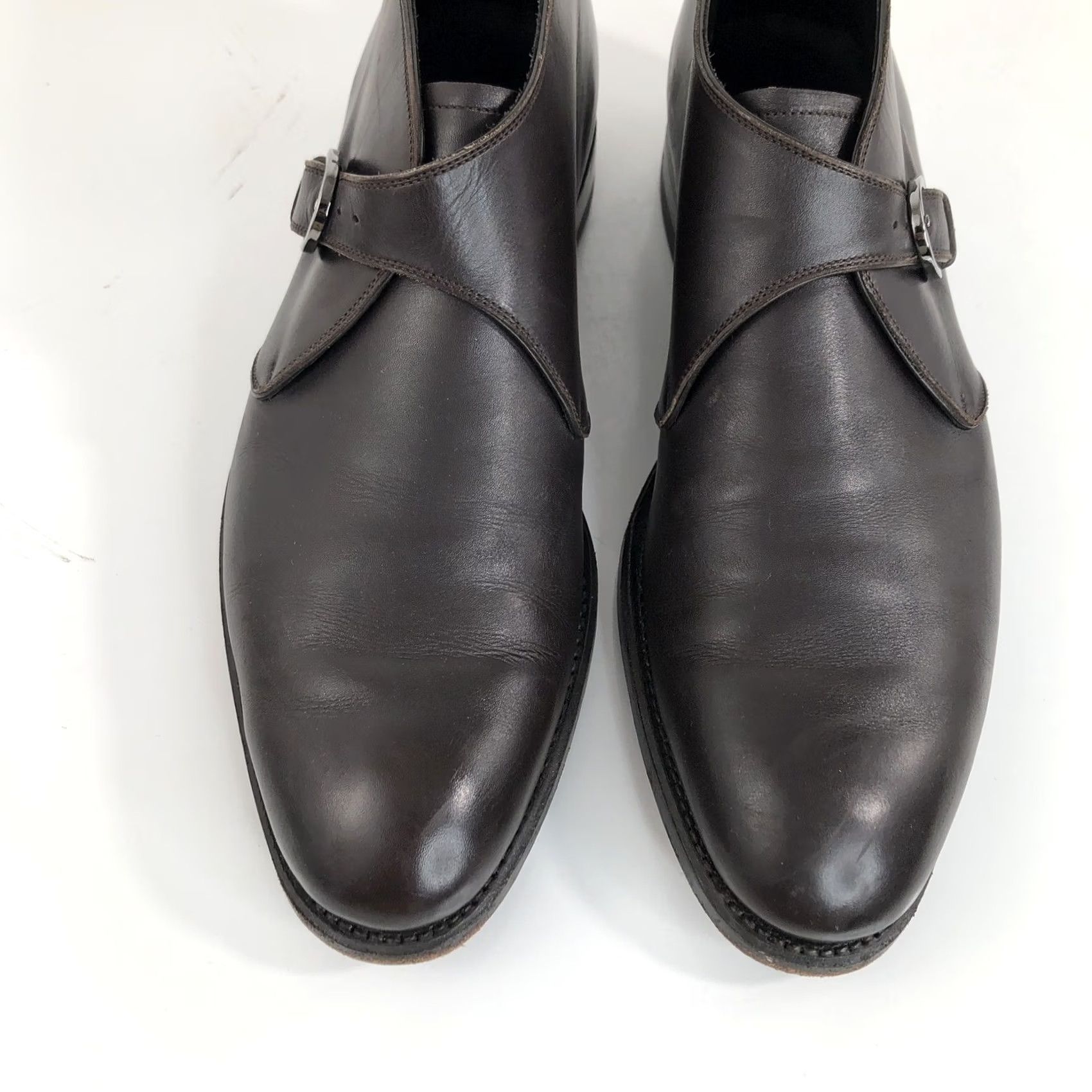 Salvatore Ferragamo Salvatore Ferragamo / TRAMEZZA 10 D Monk Strap Ankle Boots Men 10 Brown Leather Strap 24389 EXC Size US 10 / EU 43 - 2 Thumbnail