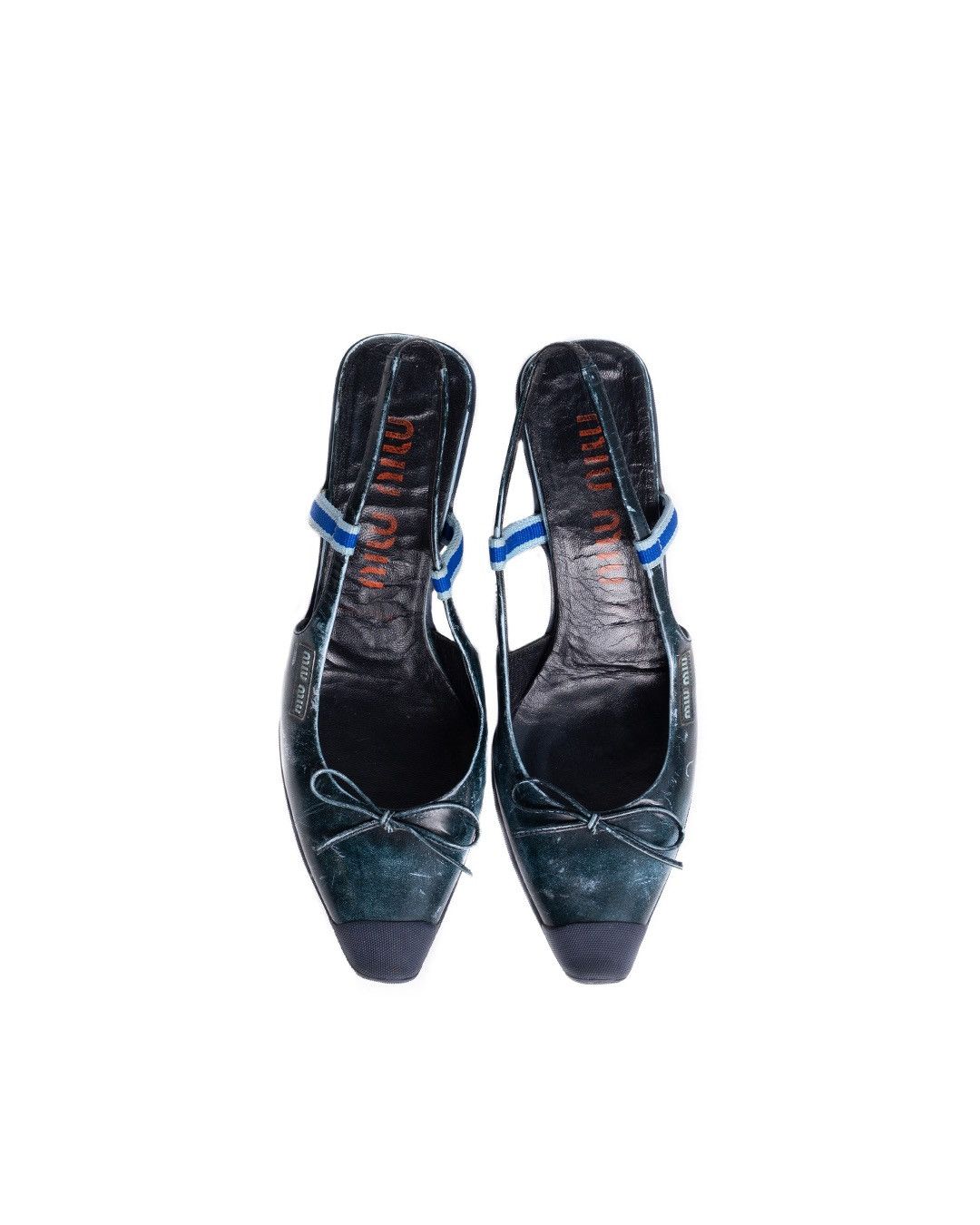 Miu Miu Miu Miu S/S2000 Leather Mules in Blue Size US 7 / IT 37 - 6 Thumbnail