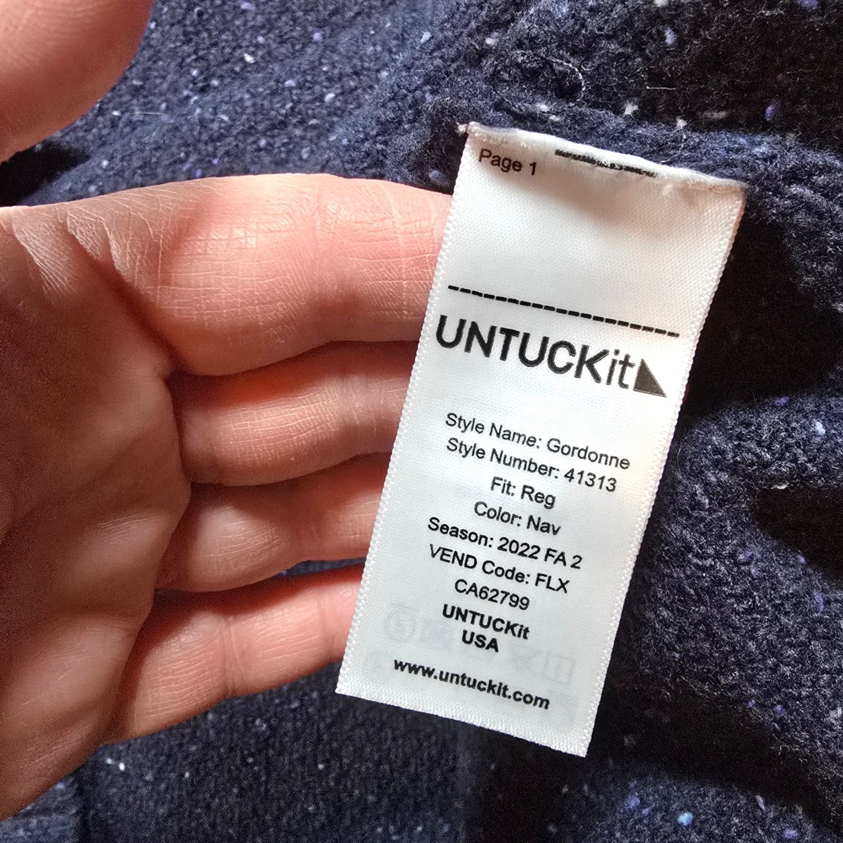 UNTUCKit UNTUCKit Sweater Men Size Medium Blue Speckle Lambs Wool High Neck Casual Career Shirt Size US M / EU 48-50 / 2 - 7 Thumbnail