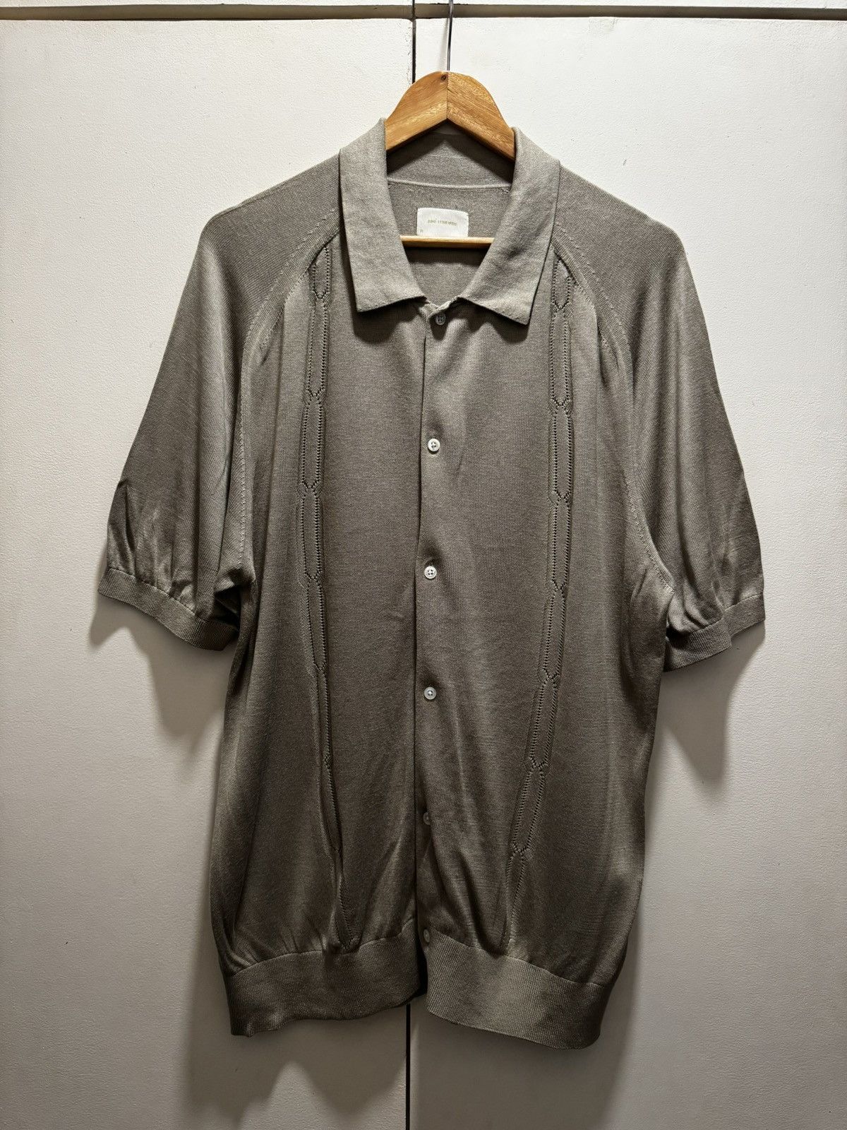 Aime Leon Dore Aime Leon Dore ALD 100% Silk Pointelle Cardigan Polo Shirt Size US XL / EU 56 / 4 - 3 Thumbnail