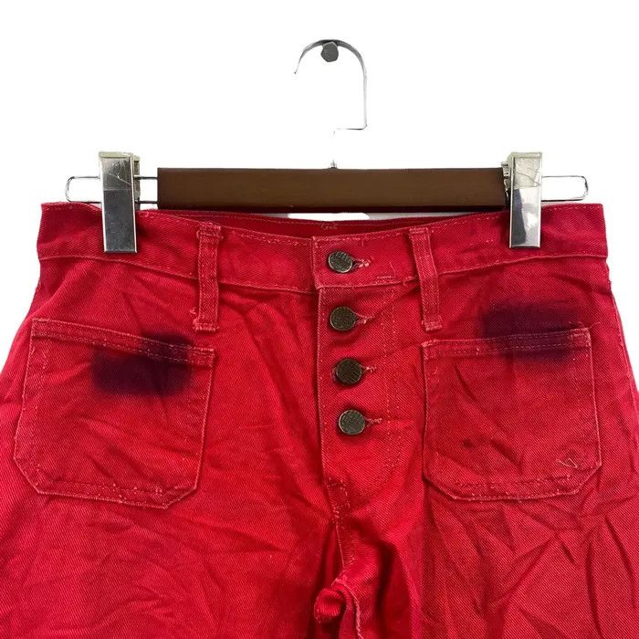 Johnbull Vintage JOHN BULL JAPANESE Denim Distress Red Boot Cut Jeans Size 32" / US 10 / IT 46 - 3 Thumbnail