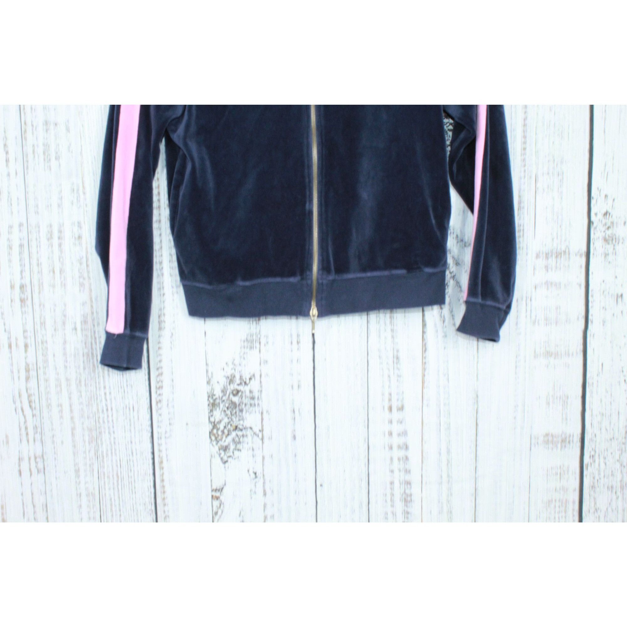 Oleg Cassini Cassini Blue Pink Velour Zip Up Track Sweater Size M / US 6-8 / IT 42-44 - 2 Thumbnail