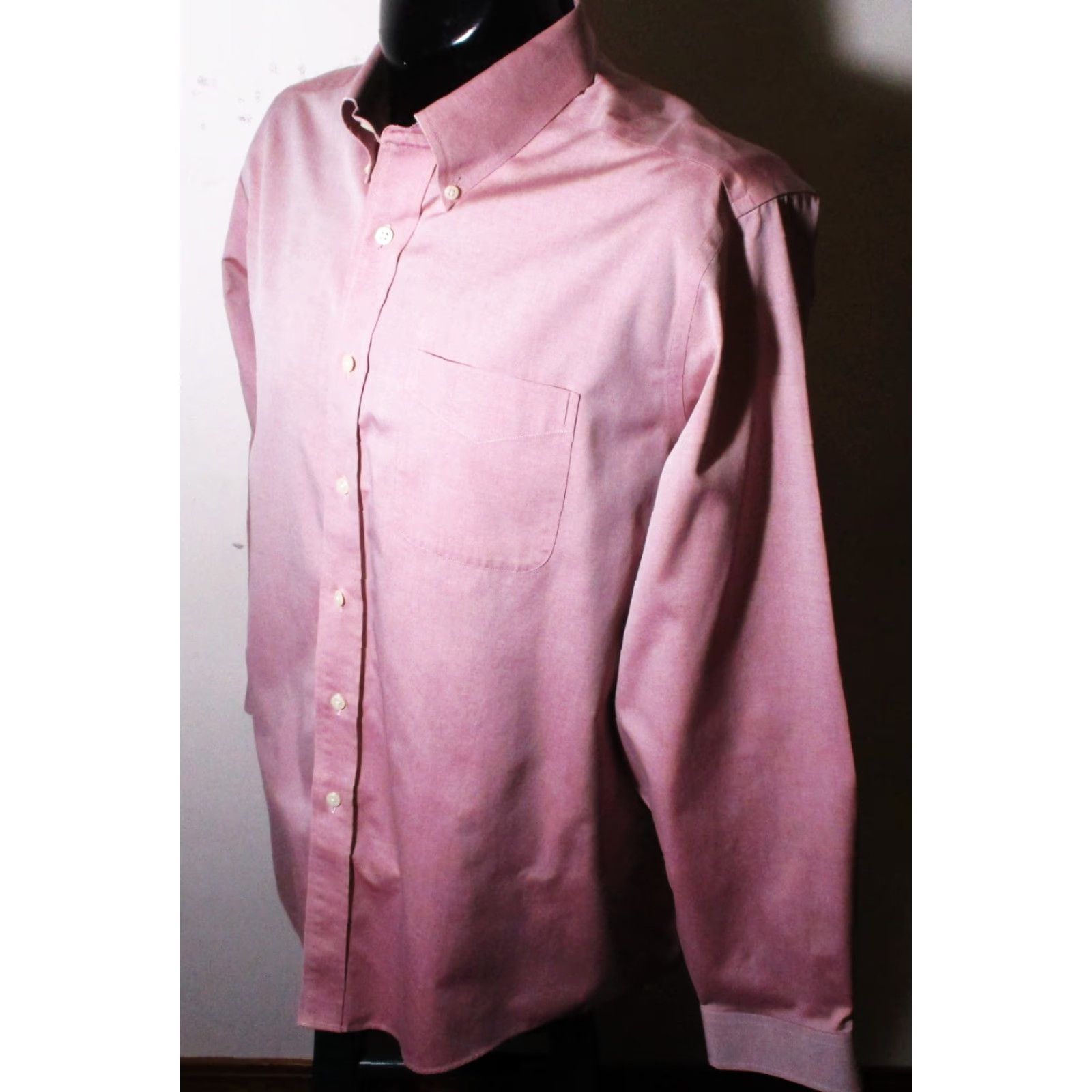 Vintage L.L. BEAN Pink Long Sleeve Oxford Dress Shirt Men's 16.5/35 Size 46R - 4 Thumbnail