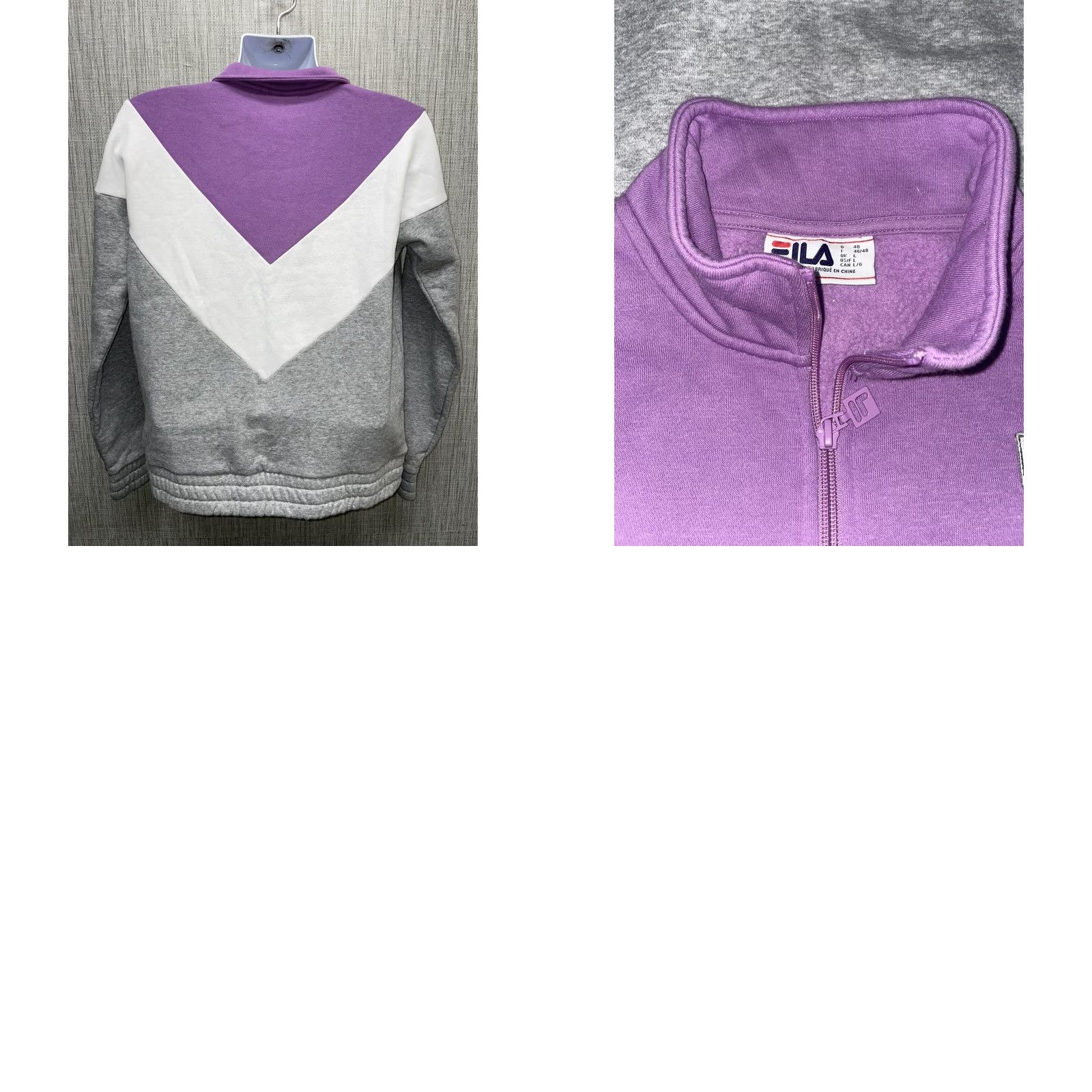 Fila Fila Sweatshirt Womens L Multicolored Half Zip Pullover Purple Size L / US 10 / IT 46 - 8 Thumbnail