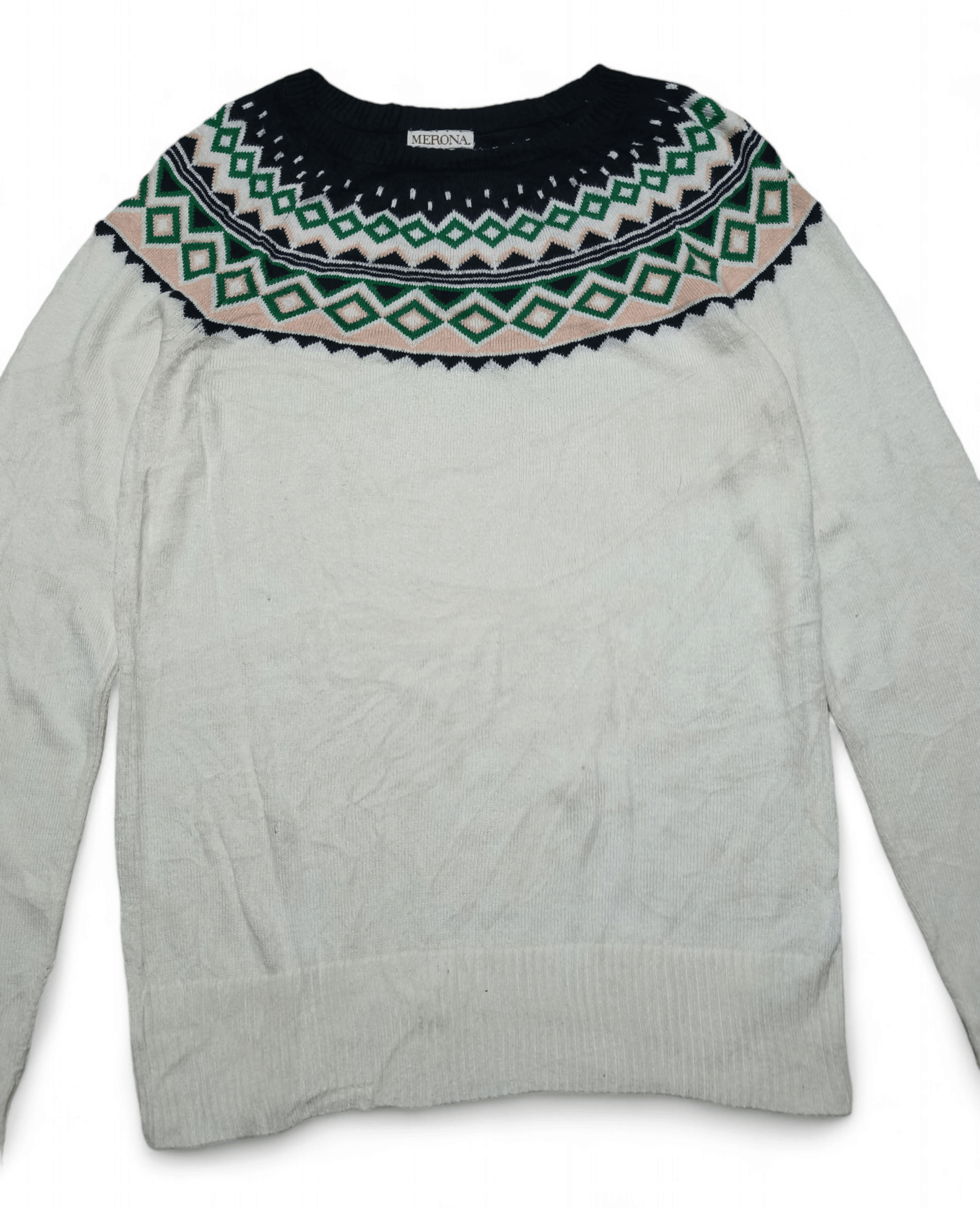 Merona Vintage MERONA Women's Ethnic Motifs Knit Crewneck Sweater Size M / US 6-8 / IT 42-44 - 3 Thumbnail