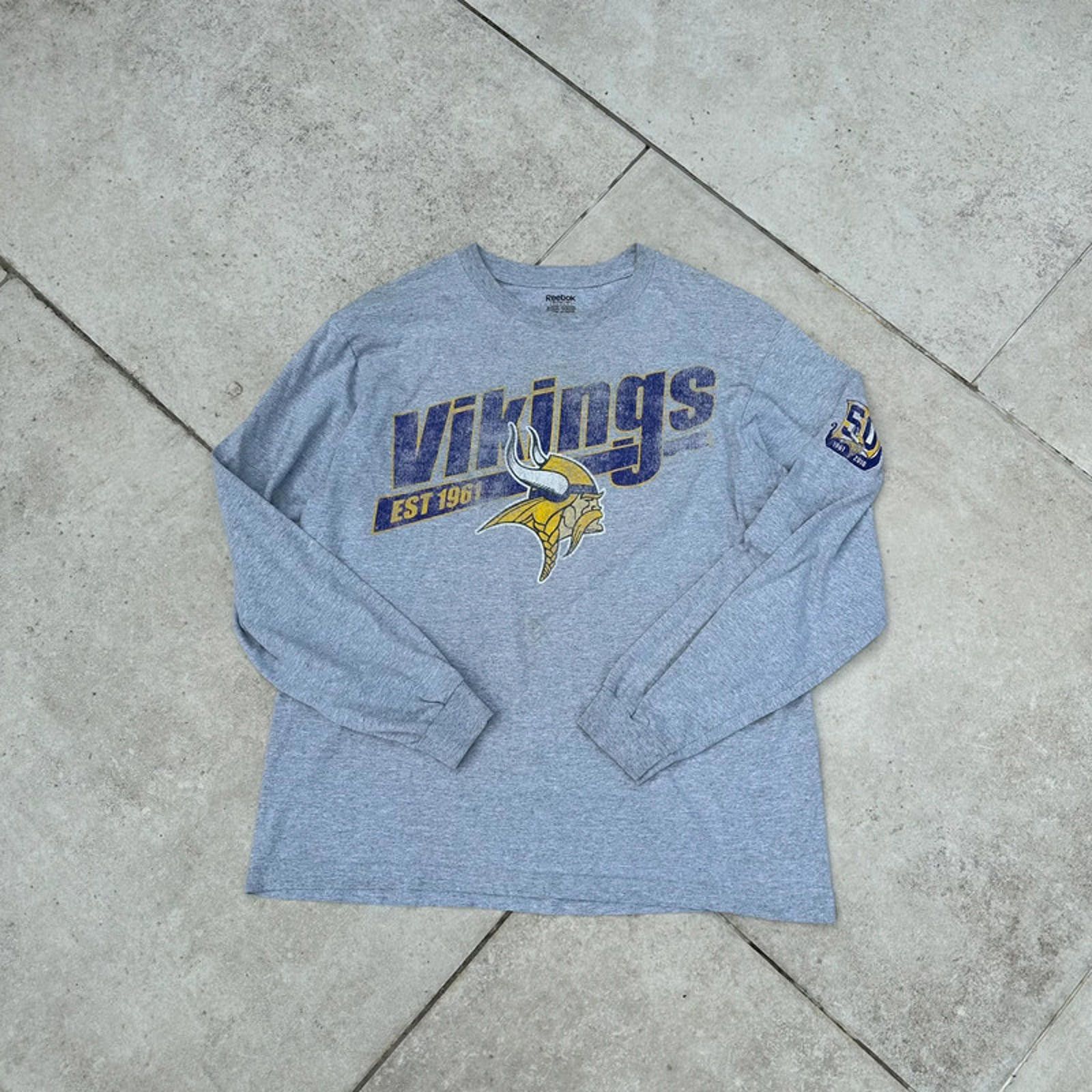 Reebok Reebok Vintage Vikings Longsleeve Size US L / EU 52-54 / 3 - 1 Thumbnail
