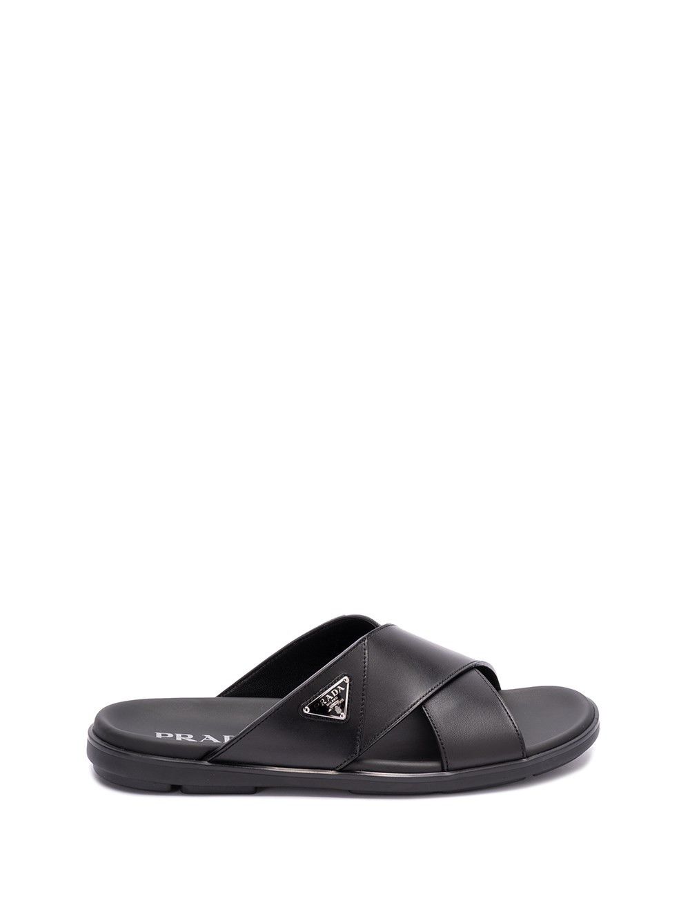 image of Prada Leather Sandals Size Uk 6 For Men in Nero