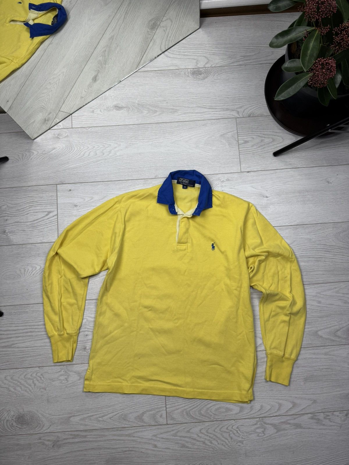 Polo Ralph Lauren × Vintage Vintage Polo Ralph Lauren Rugby Yellow Long Sleeve Shirt Size US M / EU 48-50 / 2 - 1 Thumbnail