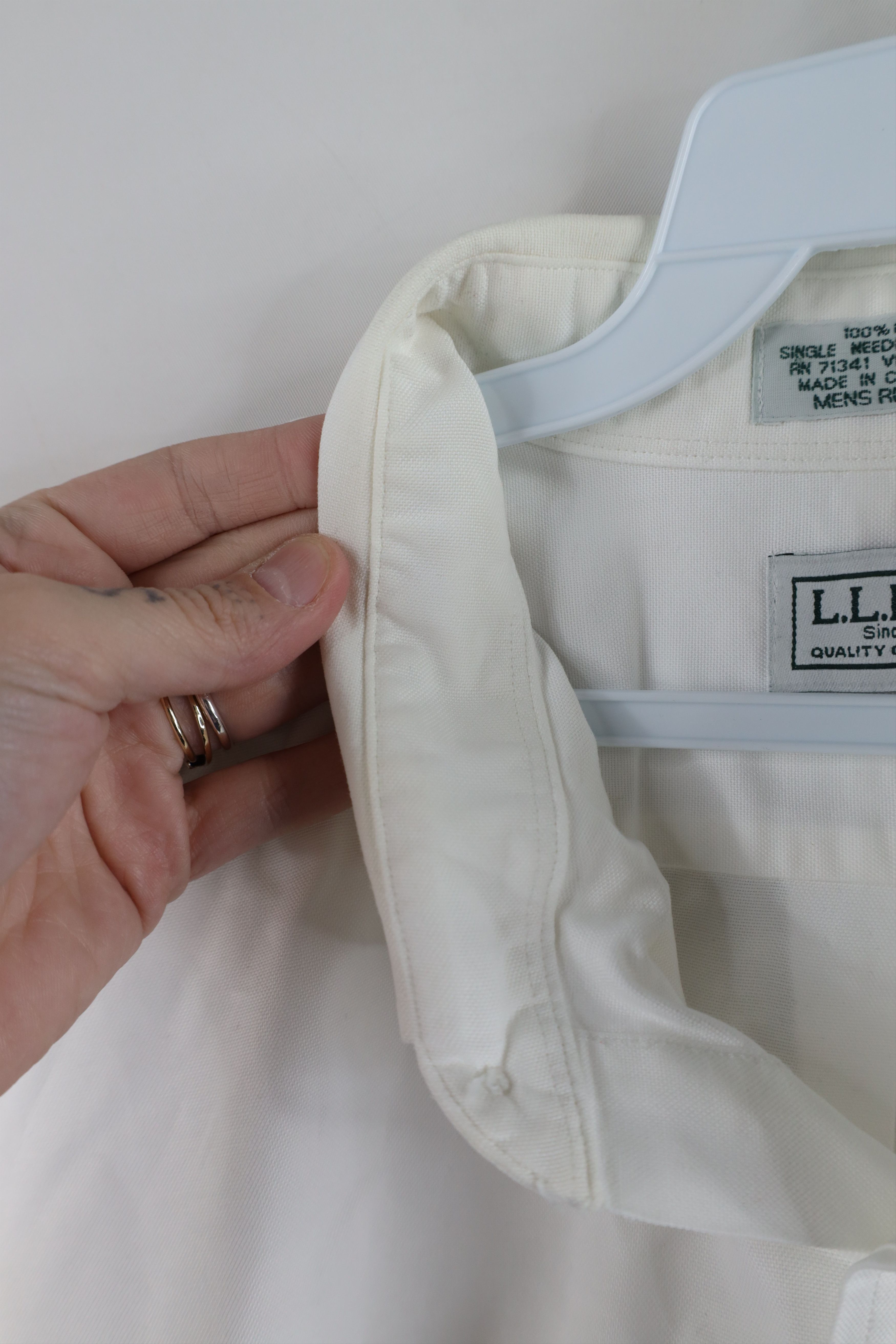 L.L. Bean × Vintage Vintage 90s LL Bean Short Sleeve Collared Button Shirt White Size US M / EU 48-50 / 2 - 9 Thumbnail