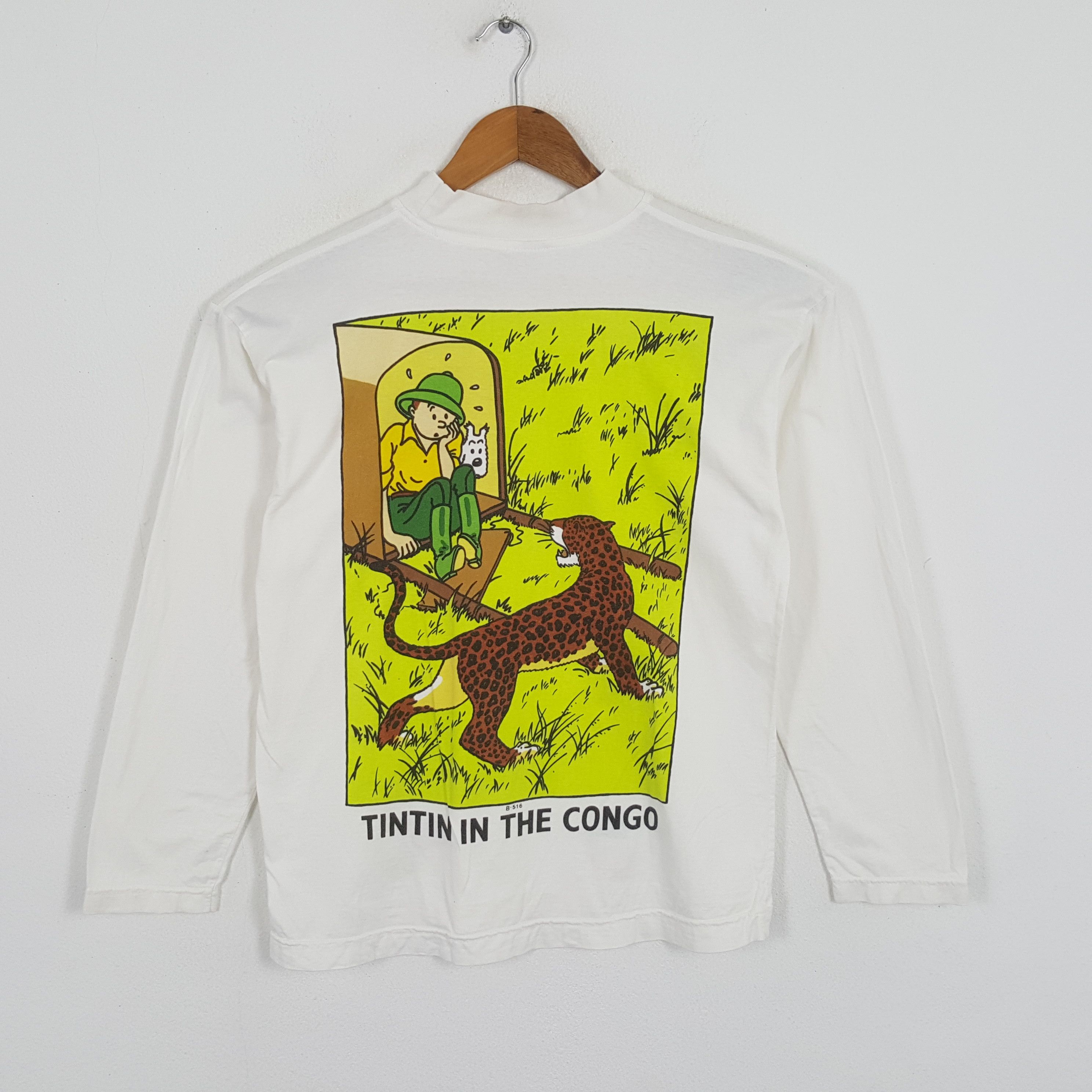 Vintage Vintage TINTIN IN THE CONGO American Cartoon Movie T-Shirts Size US L / EU 52-54 / 3 - 1 Thumbnail