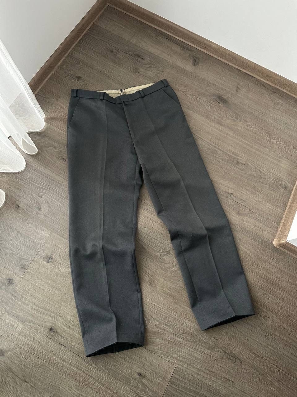 Japanese Brand × Vintage Vintage Antique Japanese Gray Wool Straight Pipes Pants Size 38R - 3 Thumbnail