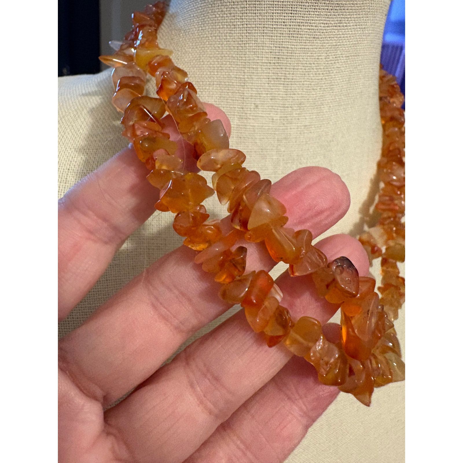 Other Natural Carnelian Chalcedony Chip Necklace 39” Single Strand Size ONE SIZE - 3 Thumbnail