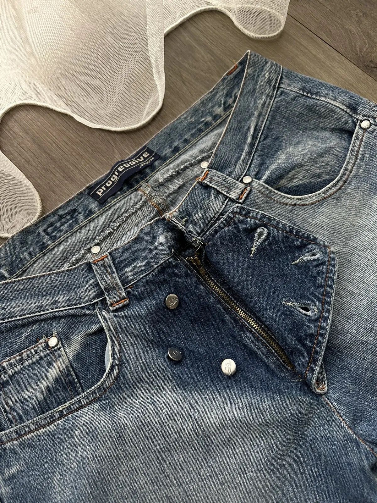 Japanese Brand × Vintage Vintage Progressive Fuck It Denim Wear Cowboy Jeans Pants Size US 34 / EU 50 - 9 Thumbnail