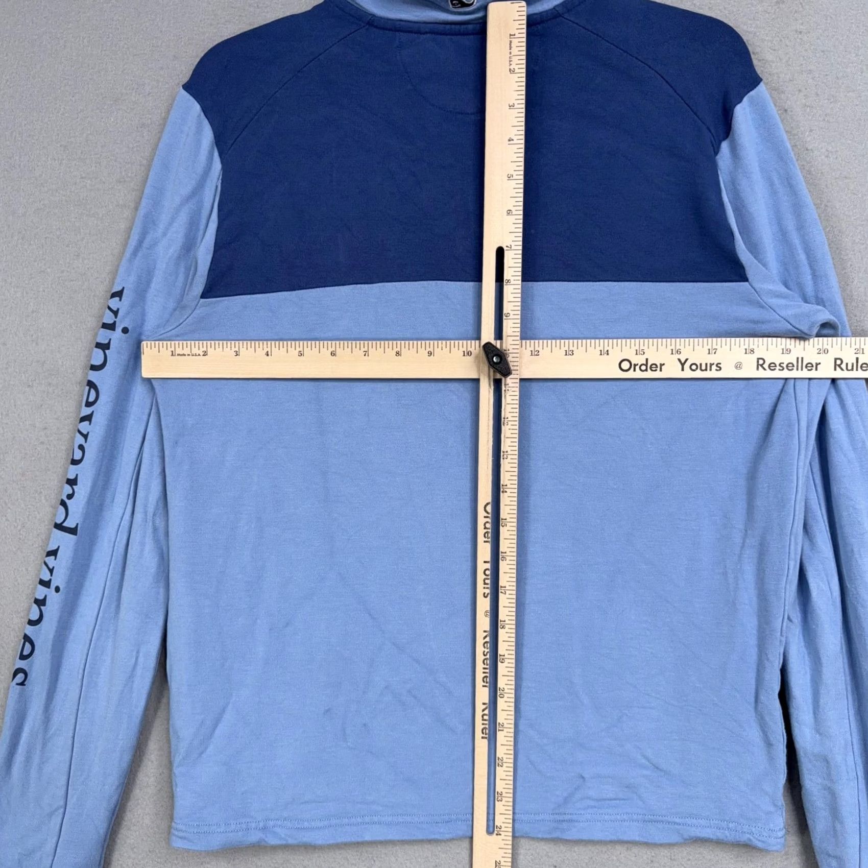 Vineyard Vines VINEYARD VINES Sweatshirt Mens Medium Blue 1/4 Zip Mock Neck Pocket Stretch Logo Zipper Pullover Long Sleeve Regular Men’s SS202 Size US M / EU 48-50 / 2 - 7 Thumbnail