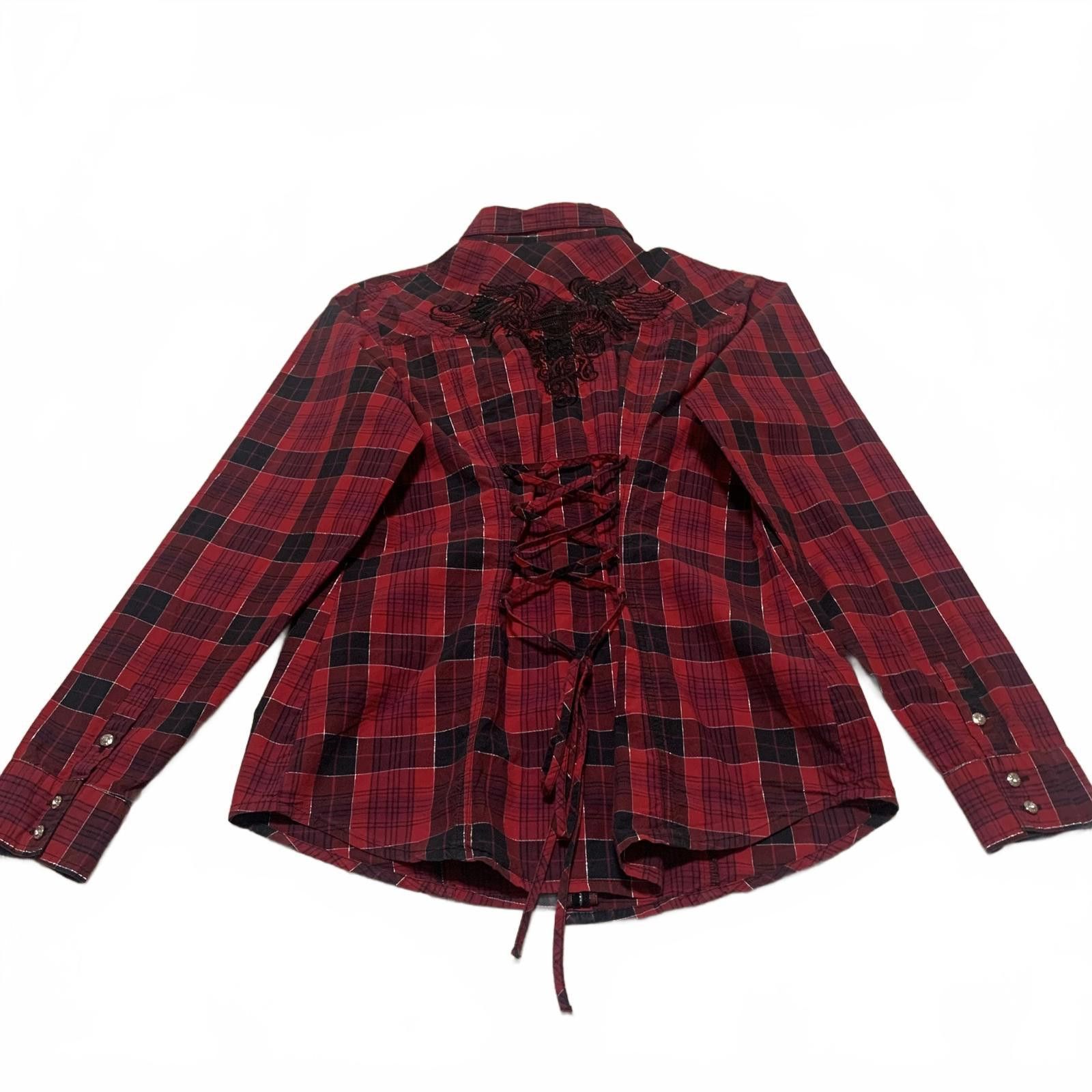 Harley Davidson Harley Davidson Red Plaid Flannel Shirt Corset Back L Size US L / EU 52-54 / 3 - 2 Thumbnail