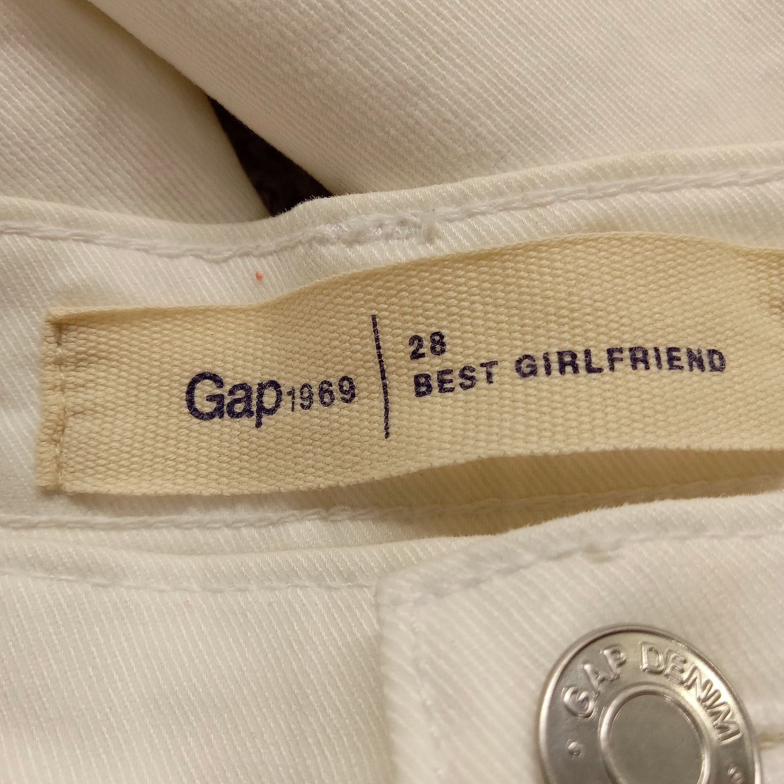 Gap GAP Best Girlfriend Jeans (32 X 27) Women's White Mid Rise Size 32" / US 10 / IT 46 - 3 Thumbnail