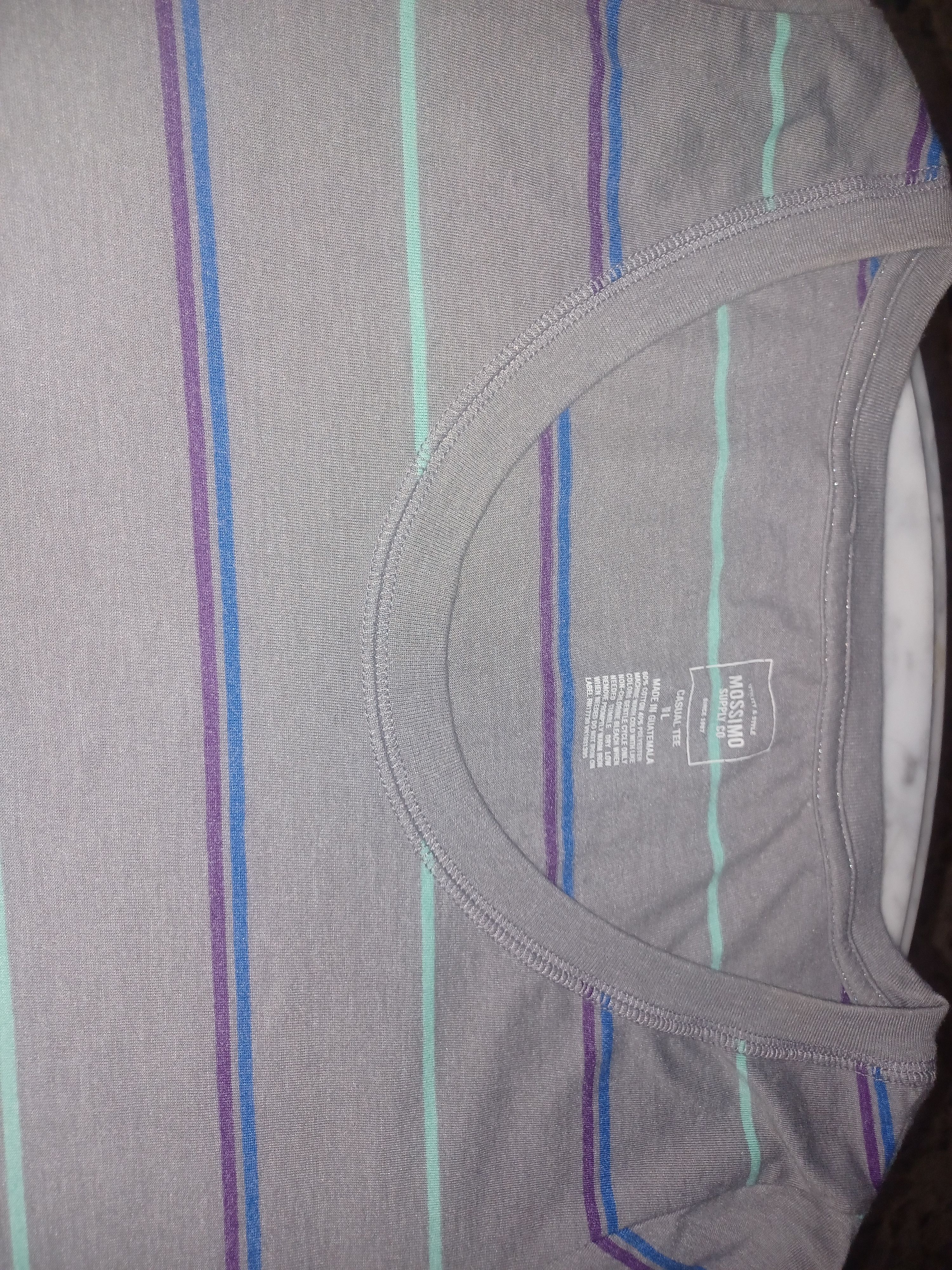 Other Mossimo Supply Co. Women's Casual Tee Large Gray Striped Size L / US 10 / IT 46 - 4 Thumbnail
