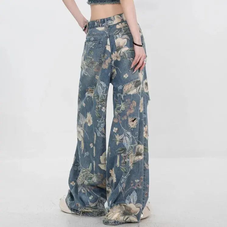 Japanese Brand Retro loose straight leg wide leg jeans Size US 32 / EU 48 - 4 Thumbnail