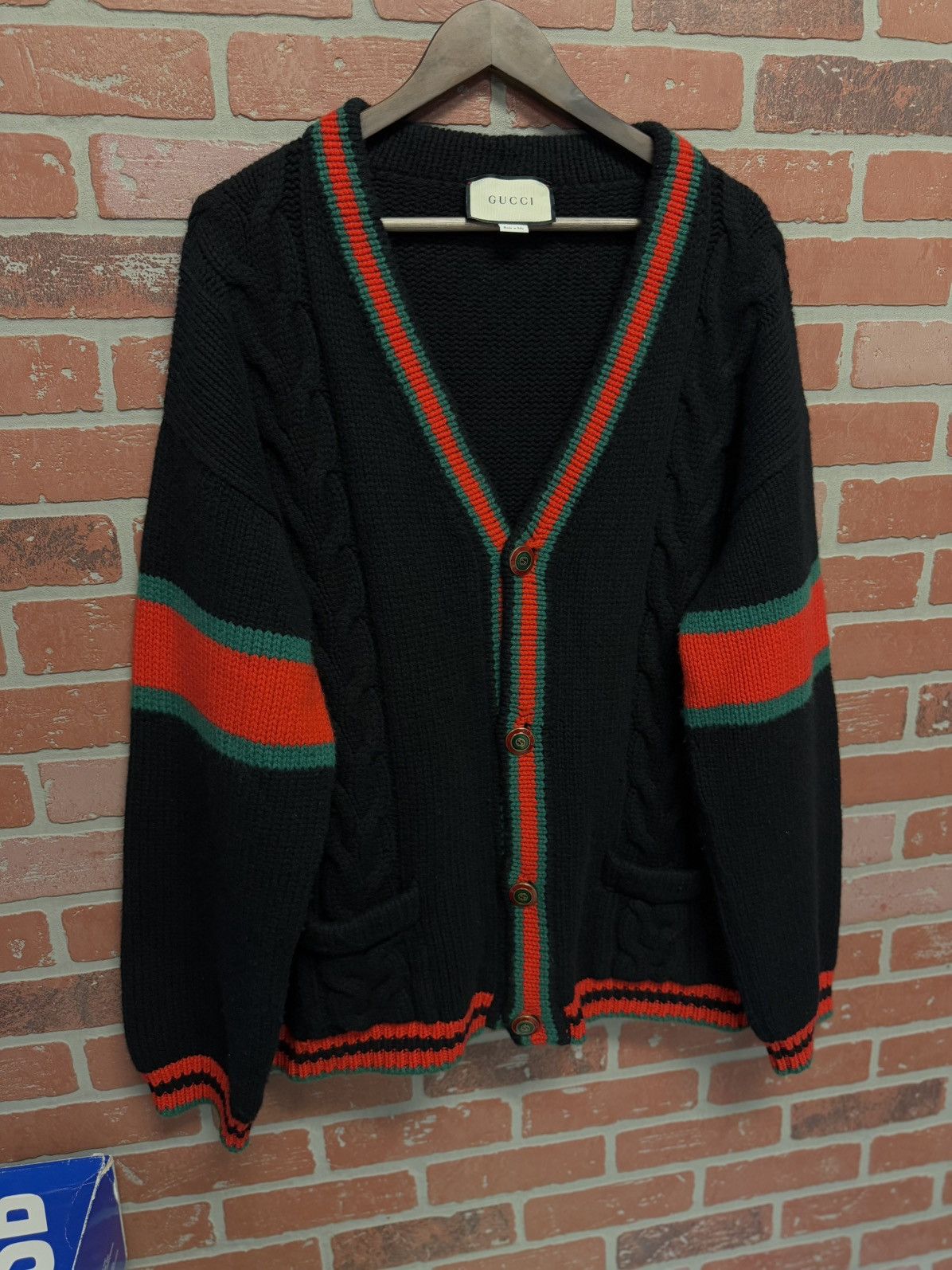 Gucci Gucci Cable Knit Cardigan Size (XXXL) Flawless 🧼 Size US XXL / EU 58 / 5 - 2 Thumbnail