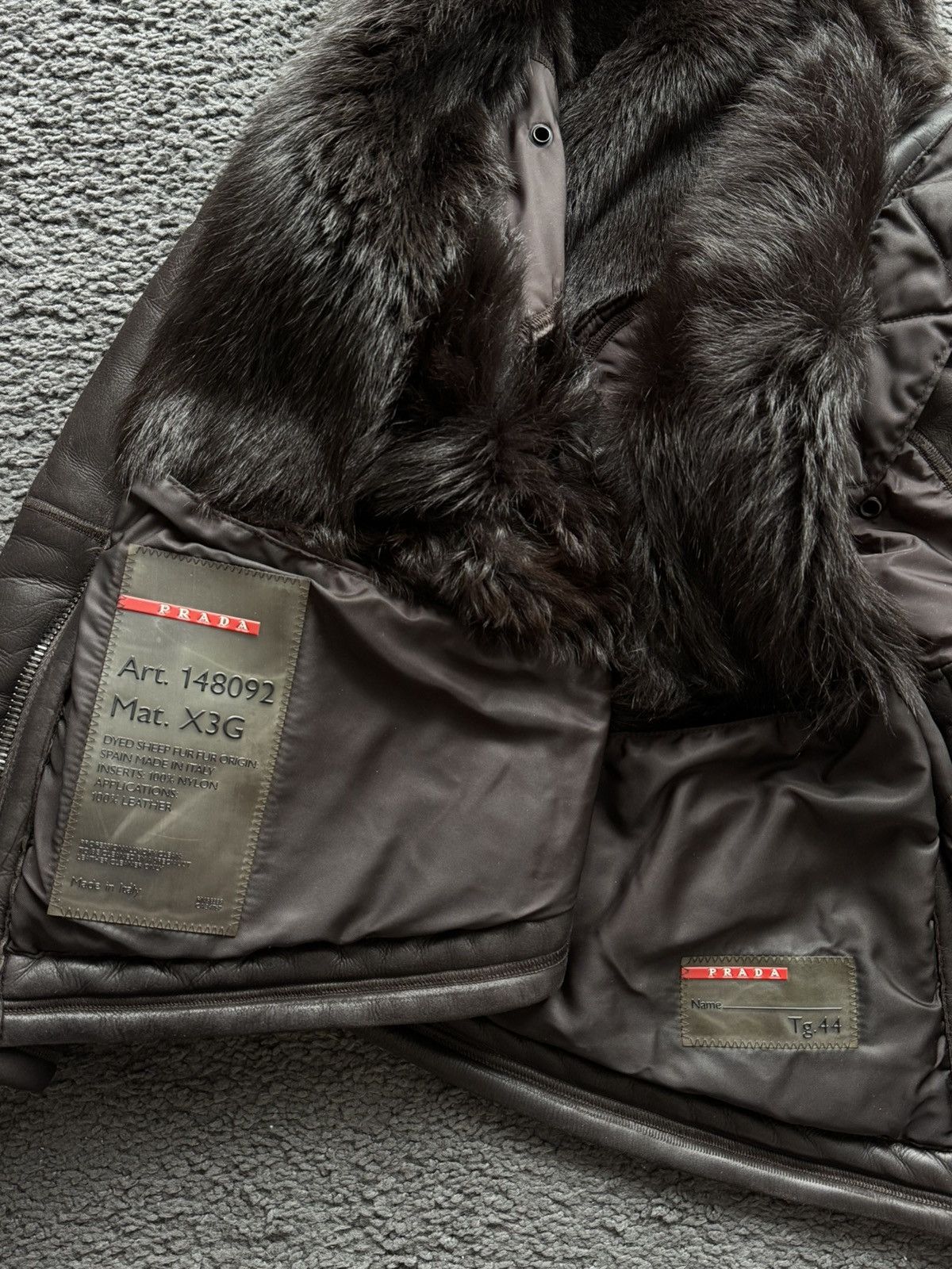 Prada Prada red tab shearling motorcycle jacket Size M / US 6-8 / IT 42-44 - 5 Thumbnail