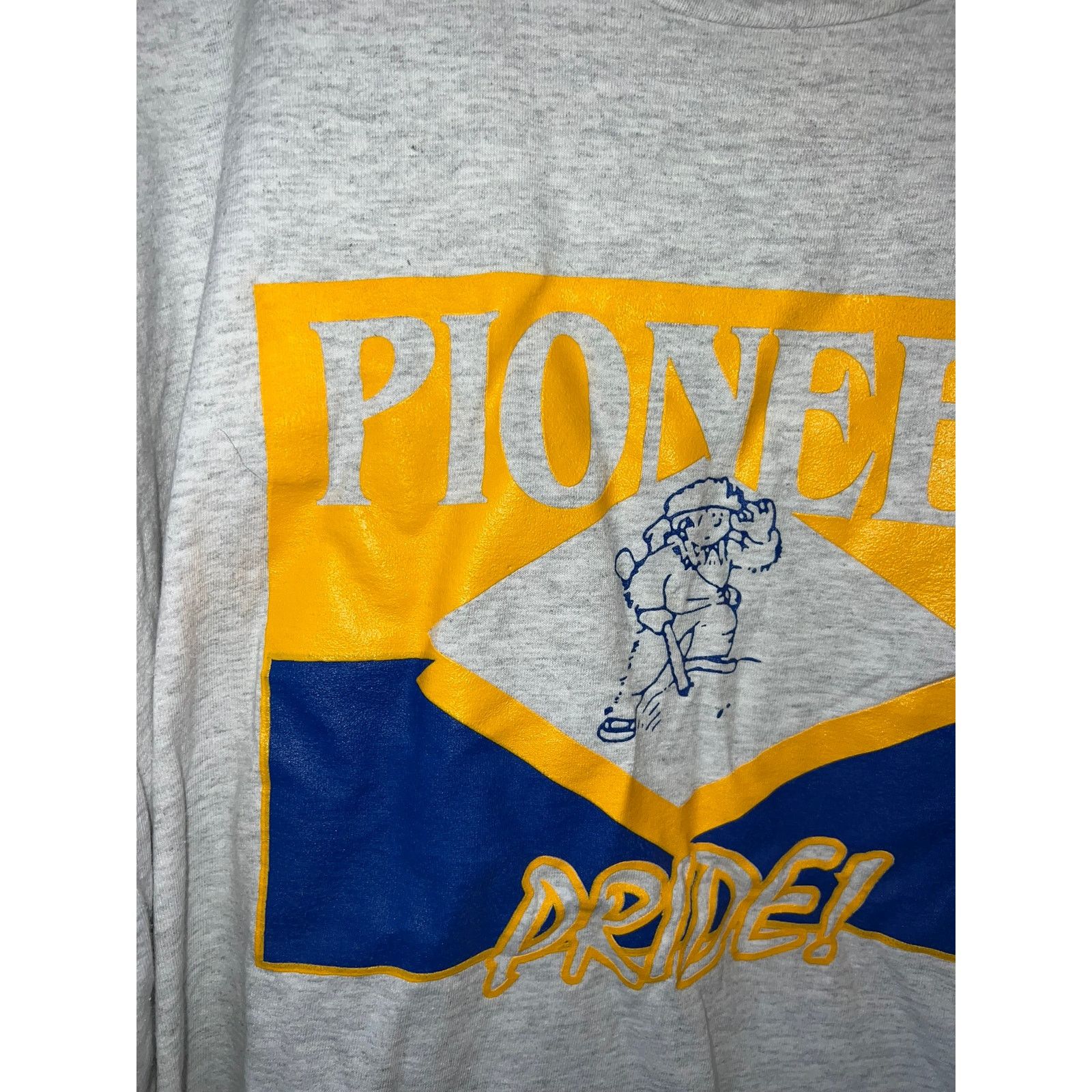 Riddell Vintage Pioneer Pride Shirt Gray School 90s Tee VTG 2XL Size US XXL / EU 58 / 5 - 2 Thumbnail
