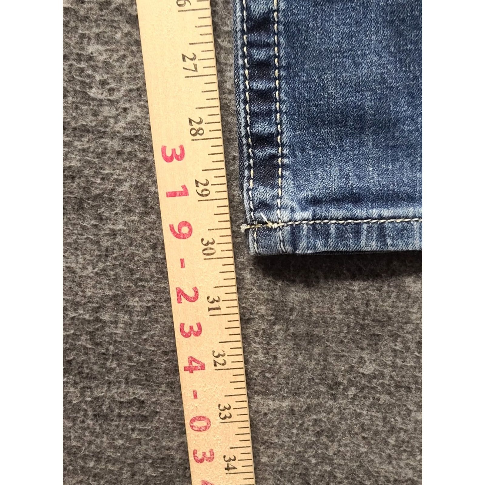 Miss Me Miss Me Jeans Girls 14 Skinny Fit Straight 5-Pocket Denim Low Rise Blue Bedazzled Rhinestone Embroidered Measurements Ready Size 36" / US 14 / IT 50 - 6 Thumbnail