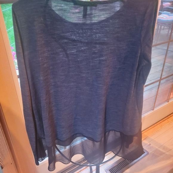 Designer BCBGMaxazria 2 Toned Grey Black Long Sleeve Light Elegant Sz Size M / US 6-8 / IT 42-44 - 4 Thumbnail