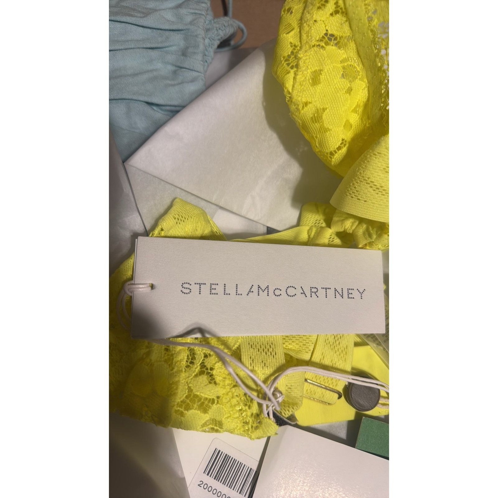 Stella McCartney Stella McCartney Neon lace triangle bra Bright yellow M Size ONE SIZE - 4 Thumbnail