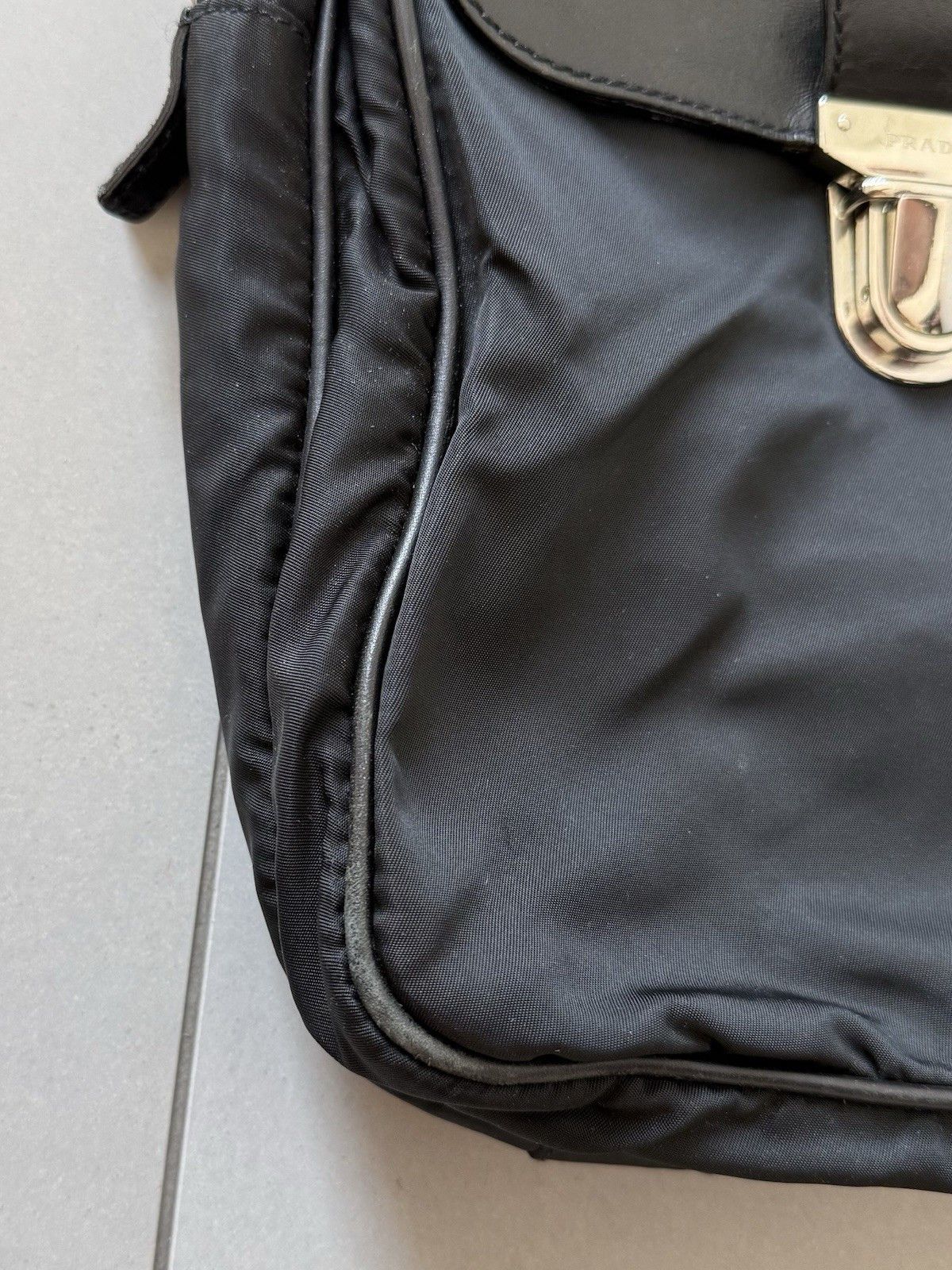 Prada Vintage 1997 Prada Bag Briefcase Mens Handbags Leather Nylon Size ONE SIZE - 13 Thumbnail