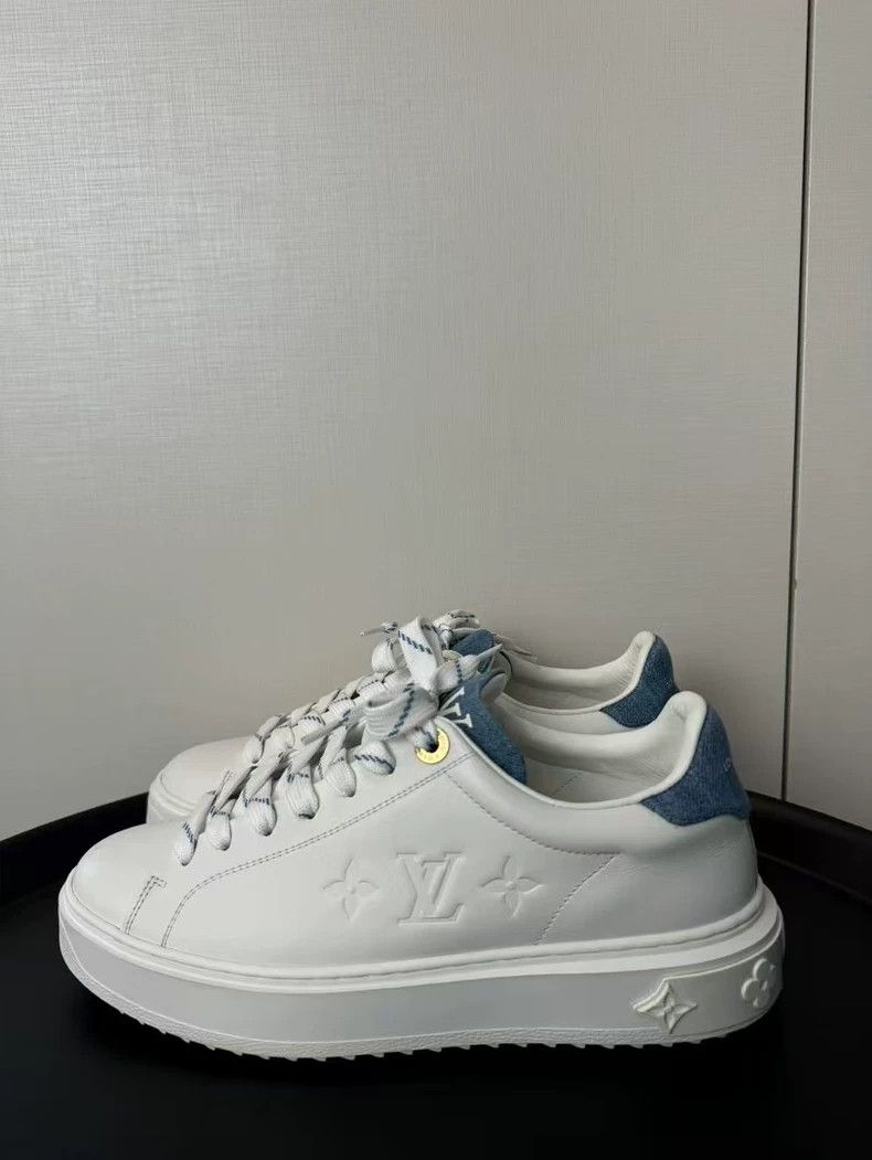Louis Vuitton Louis Vuitton White Denim Platform Sneakers - dmc Size US 6 / EU 39 - 1 Thumbnail