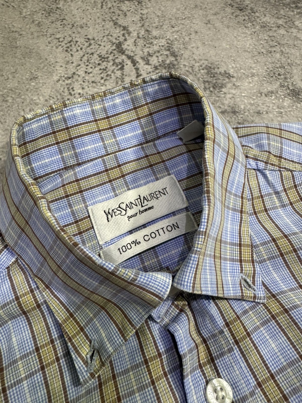 Yves Saint Laurent Summer YSL Shirt Blue Size US S / EU 44-46 / 1 - 4 Thumbnail