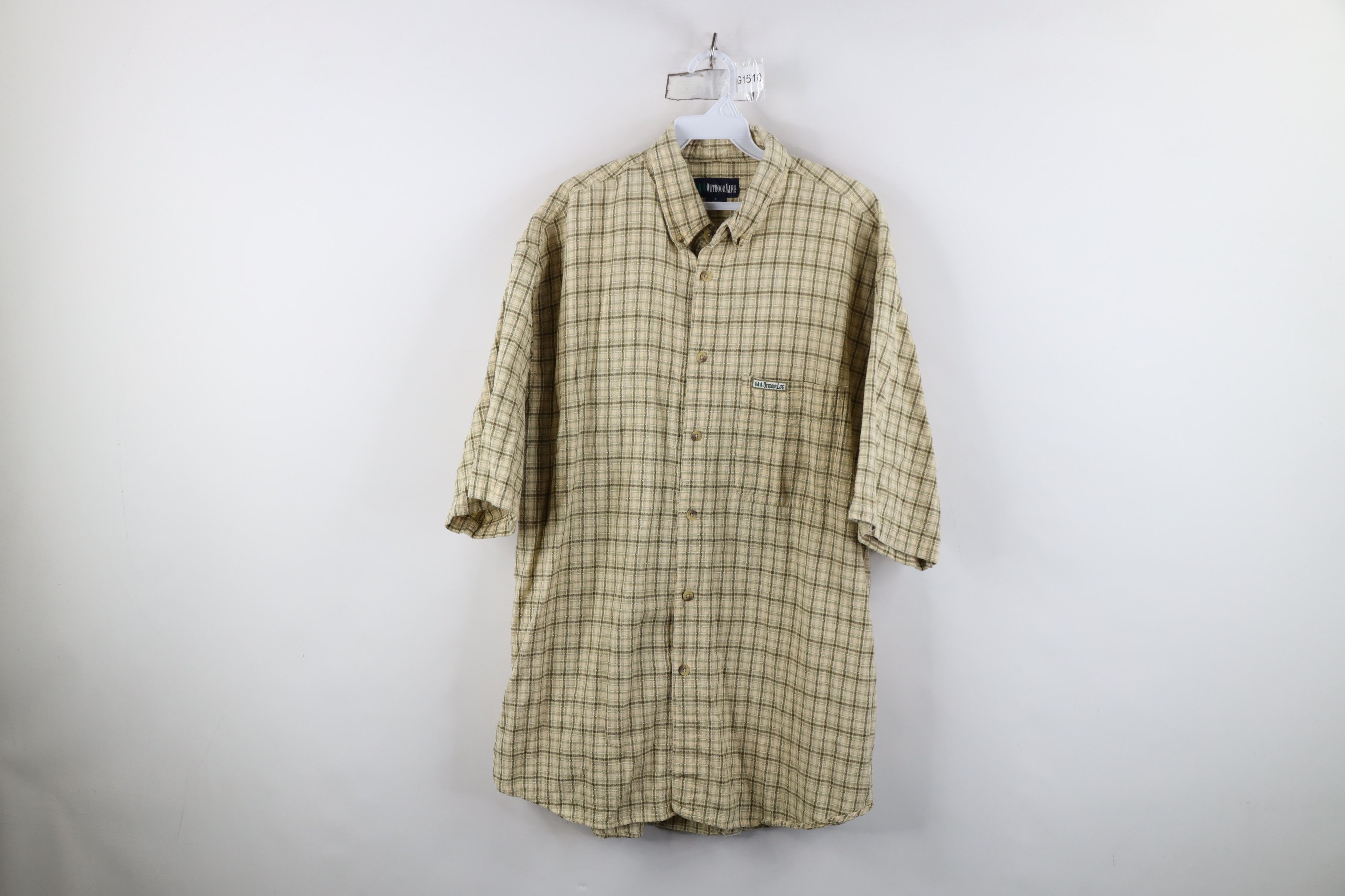 Vintage Vintage 90s Streetwear Fit Cotton Weave Button Down Shirt Size US XL / EU 56 / 4 - 1 Thumbnail