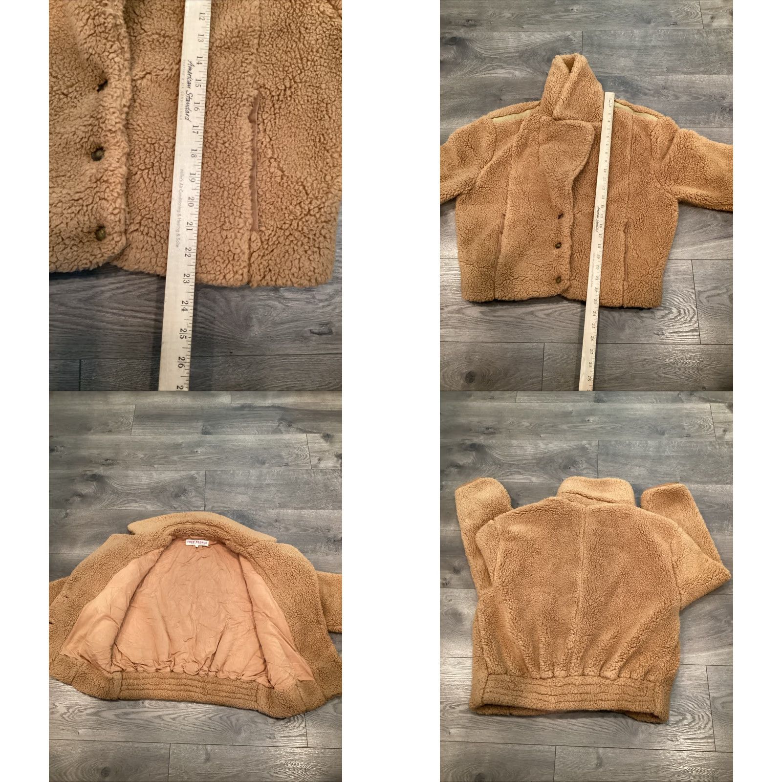 Vintage We The Free People Izzy Wrap Teddy Sherpa Fleece Jacket Women XS Brown Coat Short Size XS / US 0-2 / IT 36-38 - 8 Thumbnail