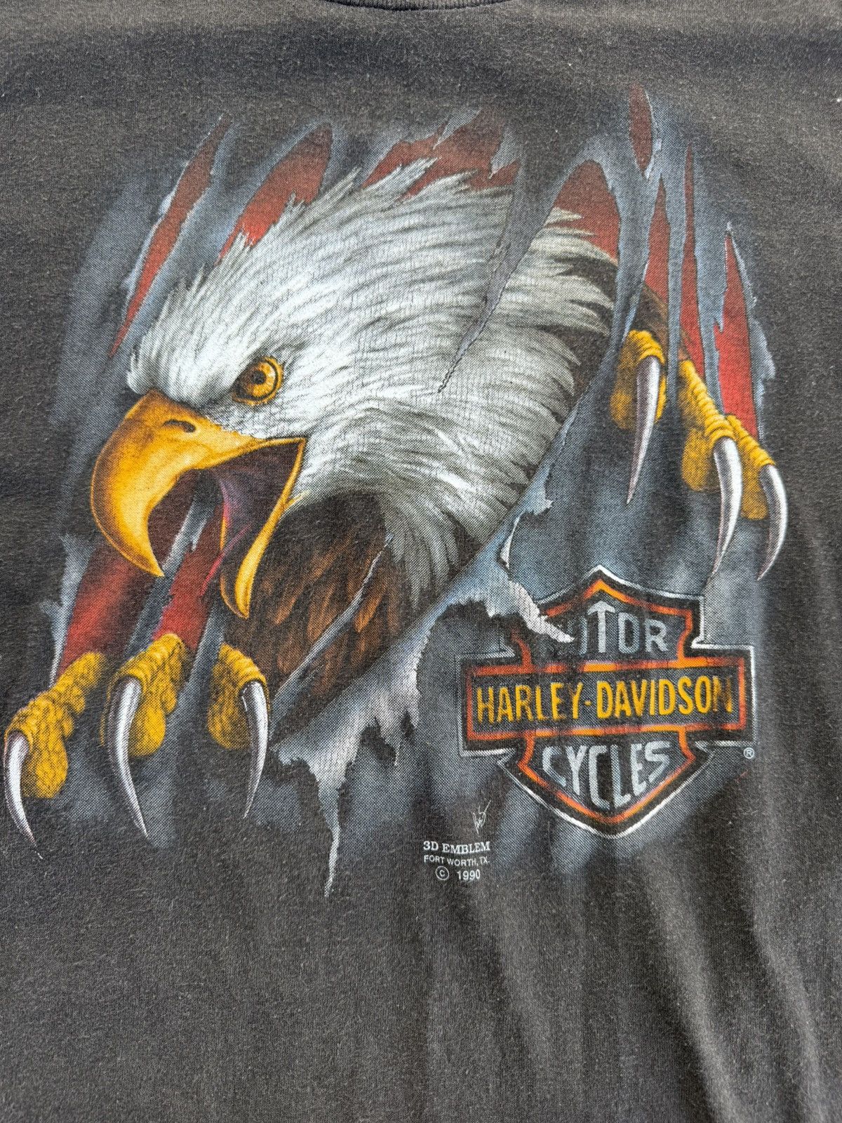 Harley Davidson 1990 Harley Davidson 3D Emblem Vintage Size US XL / EU 56 / 4 - 2 Thumbnail