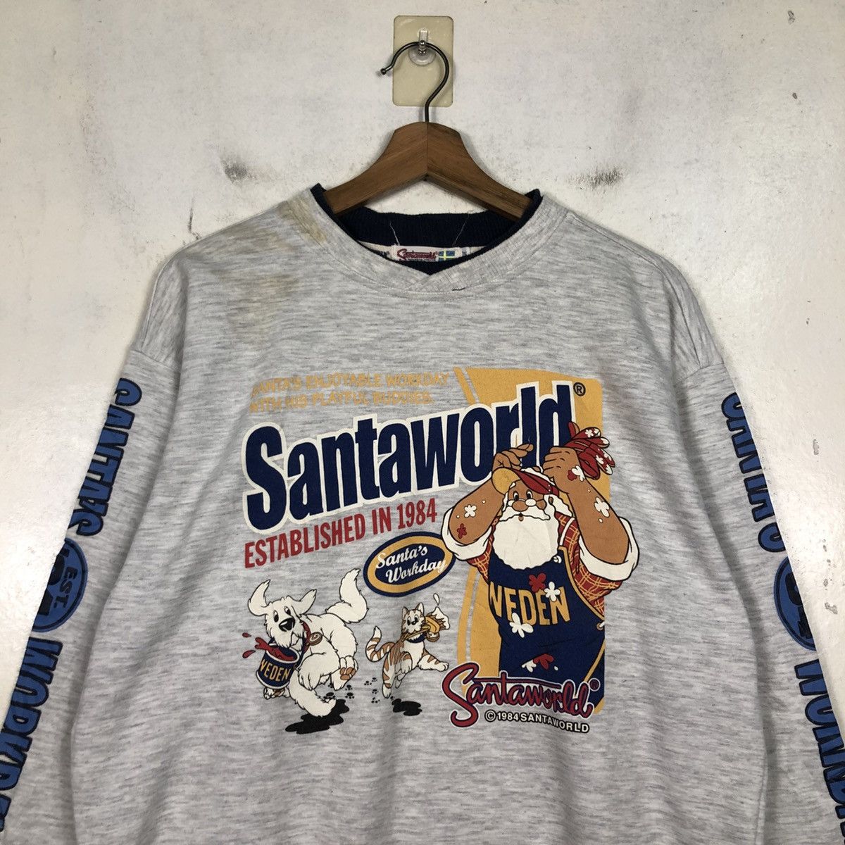 Japanese Brand 📌Vintage Sweatshirt Crewneck Santaworld Big Logo Cartoon Size US L / EU 52-54 / 3 - 5 Thumbnail