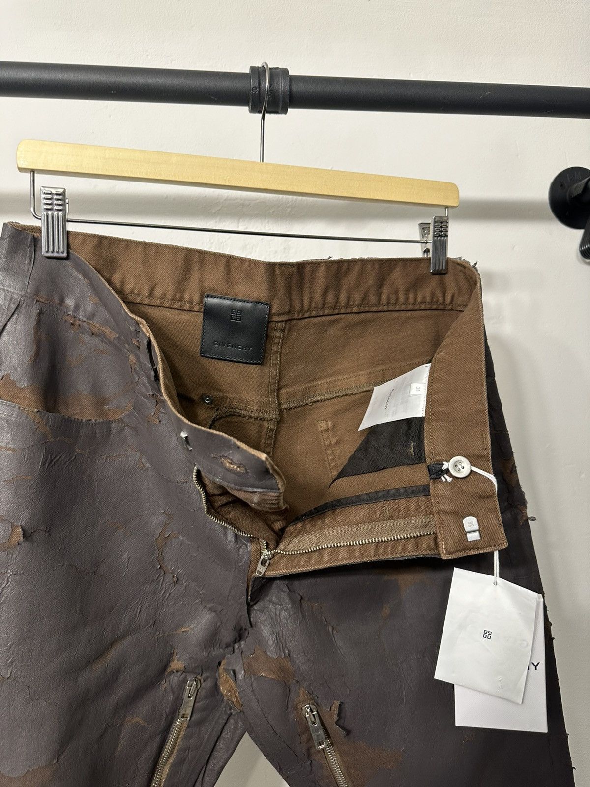 Givenchy Givenchy Crackled Zip Jeans Size US 31 - 6 Thumbnail