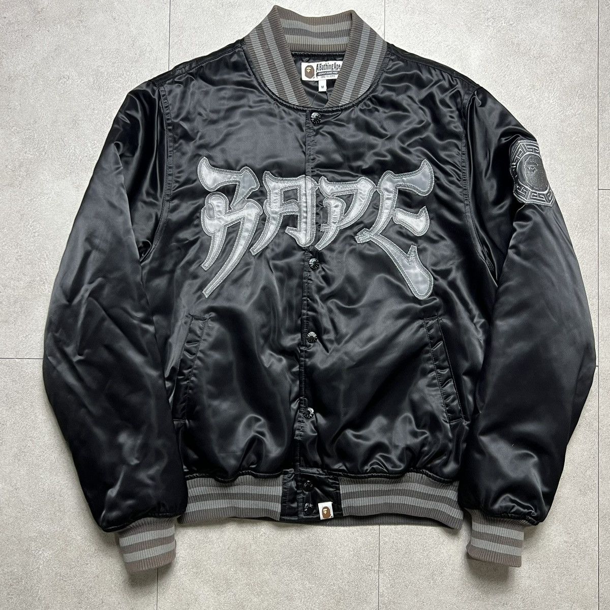 Varsity A Bathing Ape Bape Satin Jacket - HJacket