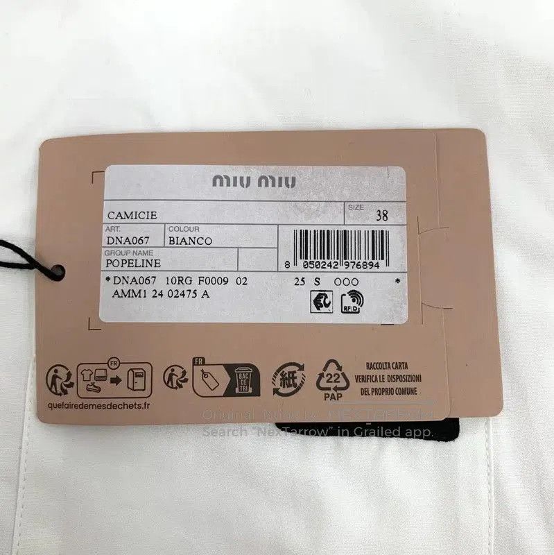 Miu Miu Miu Miu White Cotton Women's Shirt . Size S / US 4 / IT 40 - 5 Thumbnail