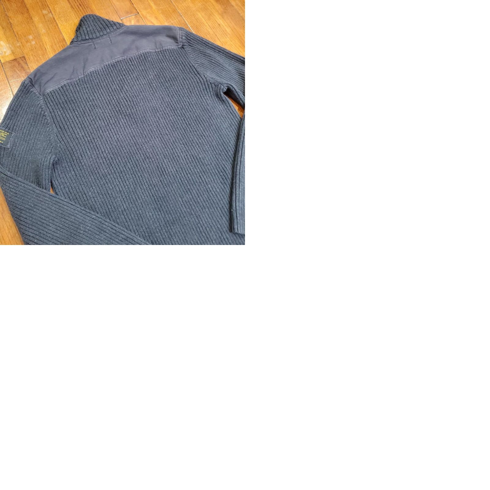 Polo Ralph Lauren Polo Jeans Company Sweater Mens Large Gray Quarter Zip Ribbed Military Pullover Size US L / EU 52-54 / 3 - 9 Thumbnail