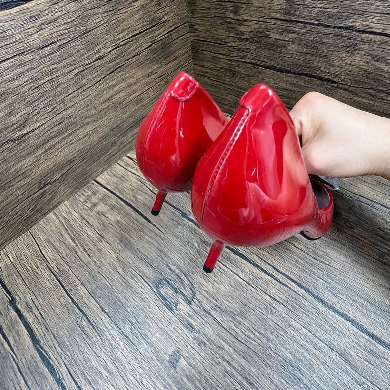 Gucci Gucci Red Glossy High Heels Size 36-2506 Size US 6 / IT 36 - 2 Thumbnail