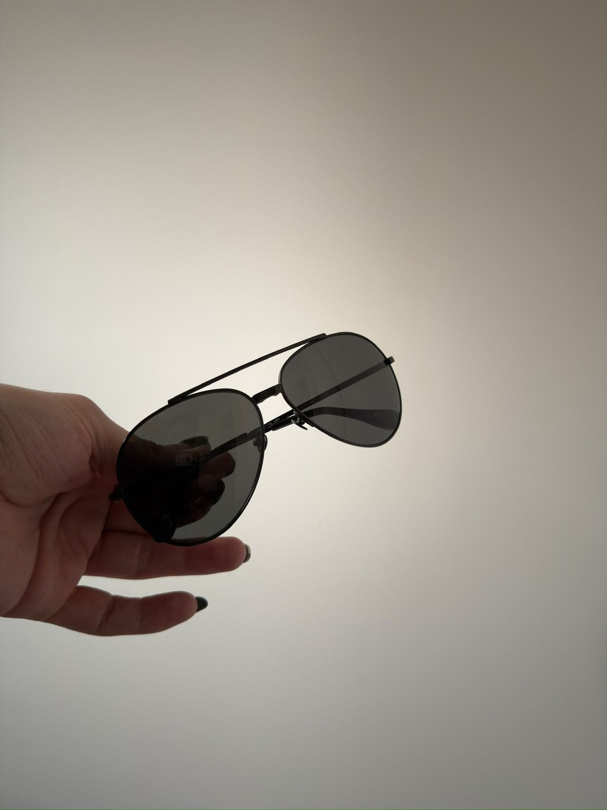 Ann Demeulemeester × Linda Farrow Black Aviator Sunglasses Size ONE SIZE - 1 Thumbnail