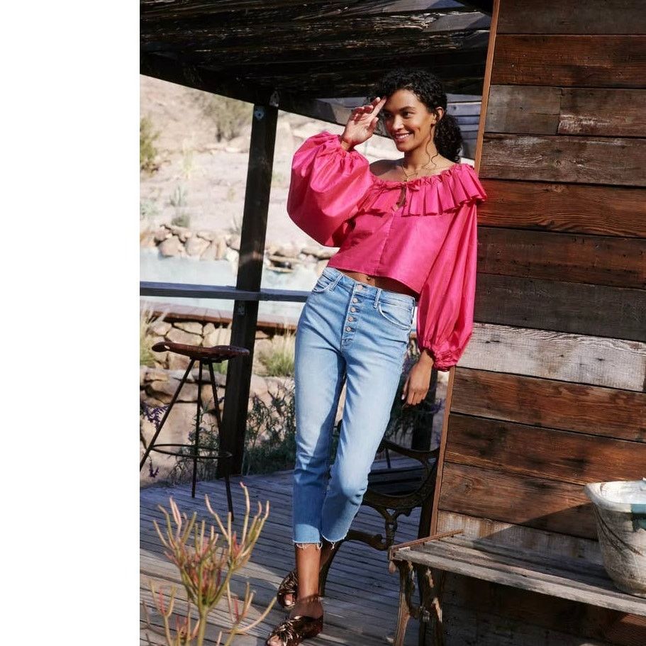 Anthropologie New Anthropologie MARGO BARIDON Priscilla Ruffled Blouse XS Size XS / US 0-2 / IT 36-38 - 5 Thumbnail
