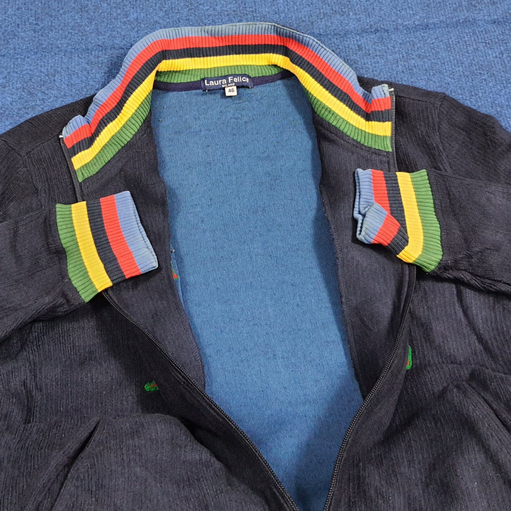 Vintage Vintage 90s Laura Felice Milano Jacket Ribbed Sweater C282N6 Size US S / EU 44-46 / 1 - 8 Thumbnail